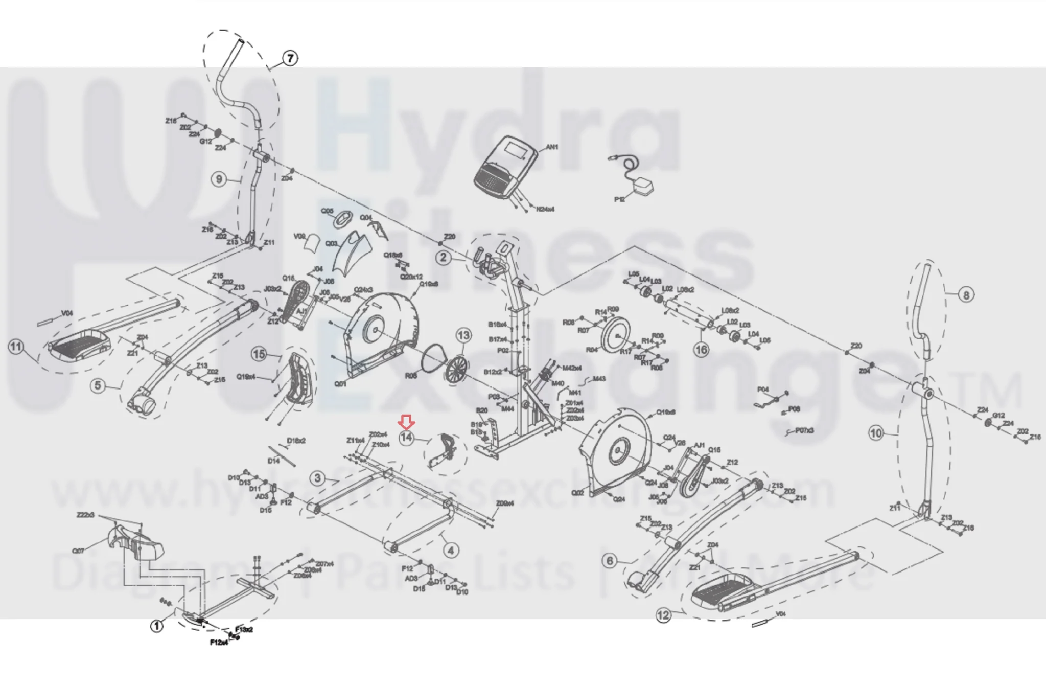Horizon Fitness EP573D Elliptical Singkang Linkage Set S-EP57 1000346003 - Image 2