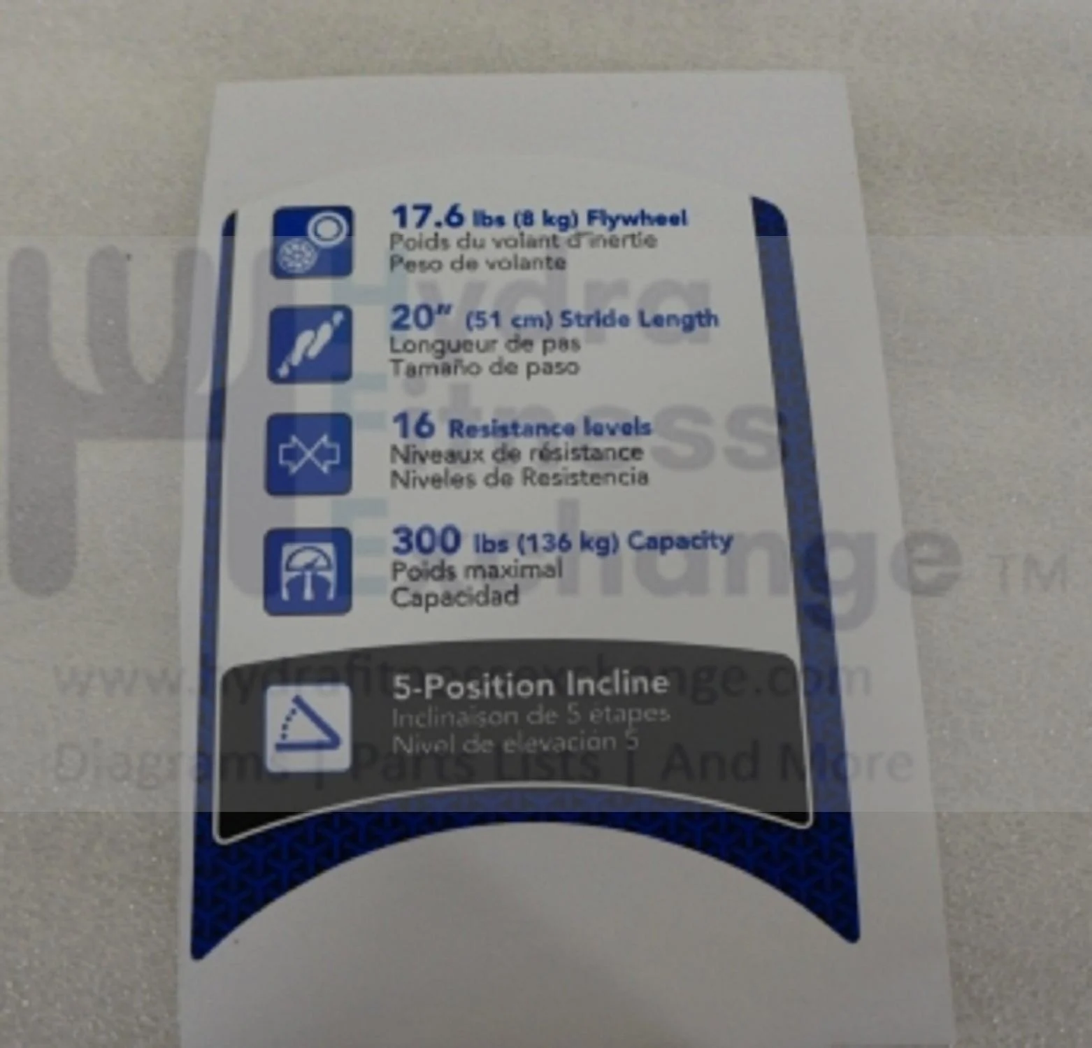 Horizon Fitness EP573D Elliptical Upper Cover Sales Label 1000343625