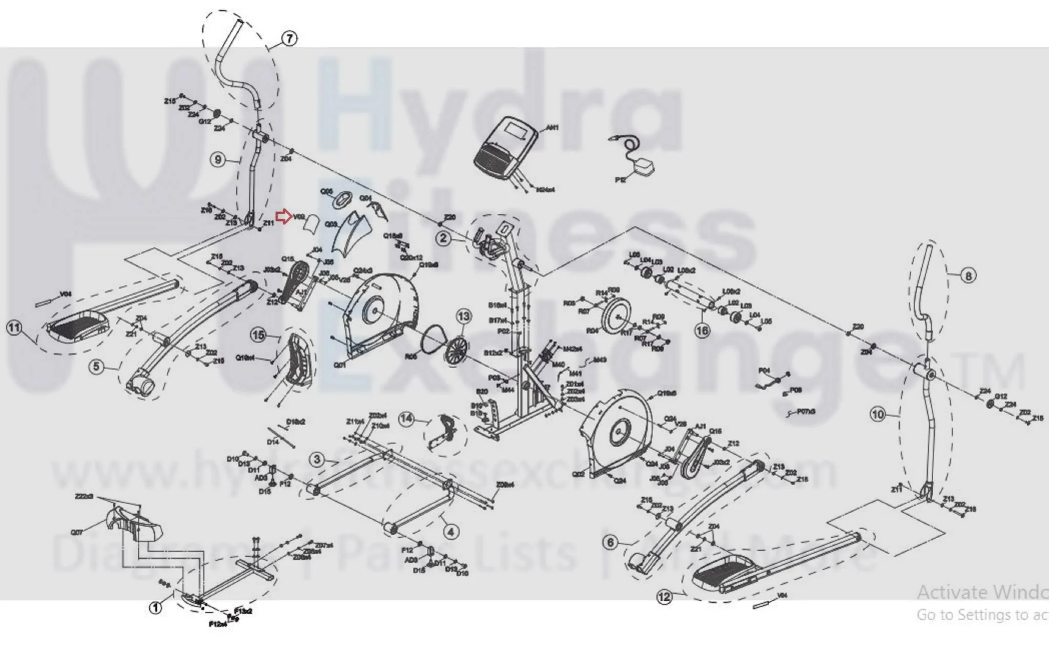 Horizon Fitness EP573D Elliptical Upper Cover Sales Label 1000343625 - Image 2