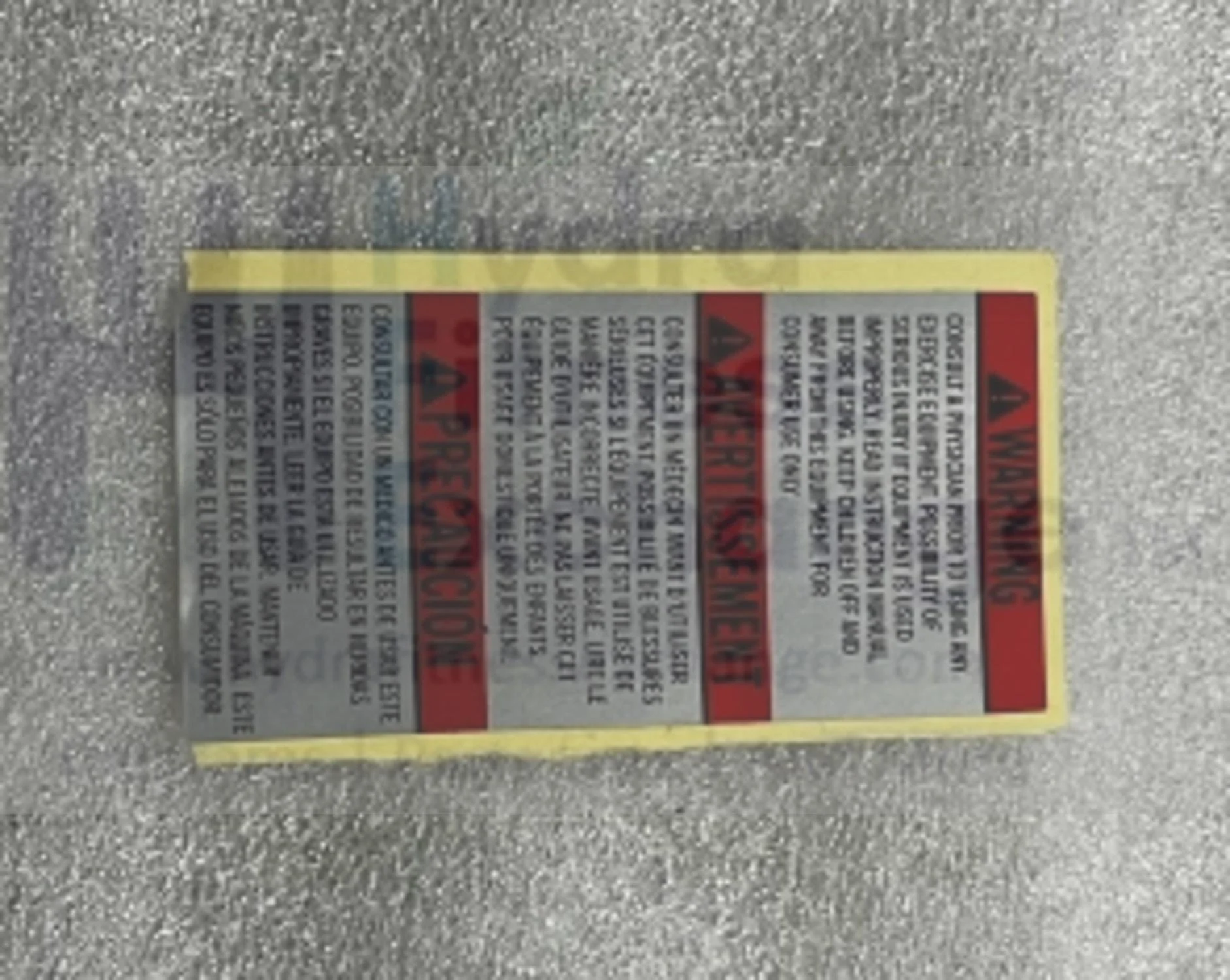 Horizon Fitness AFG Matrix Retail Vision Fitness EP575 Elliptical Console Warning Sticker 077441 - Image 2