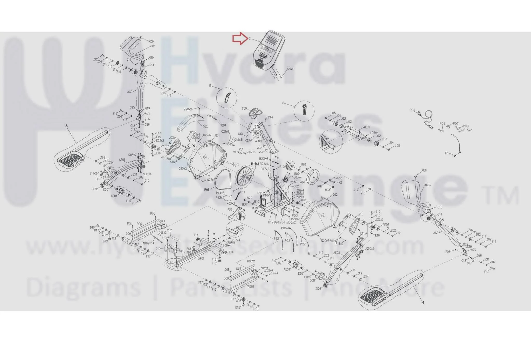 Horizon Fitness EP703 EP284 Elliptical Display Console set Semi Assembly 1000378540 - Image 3