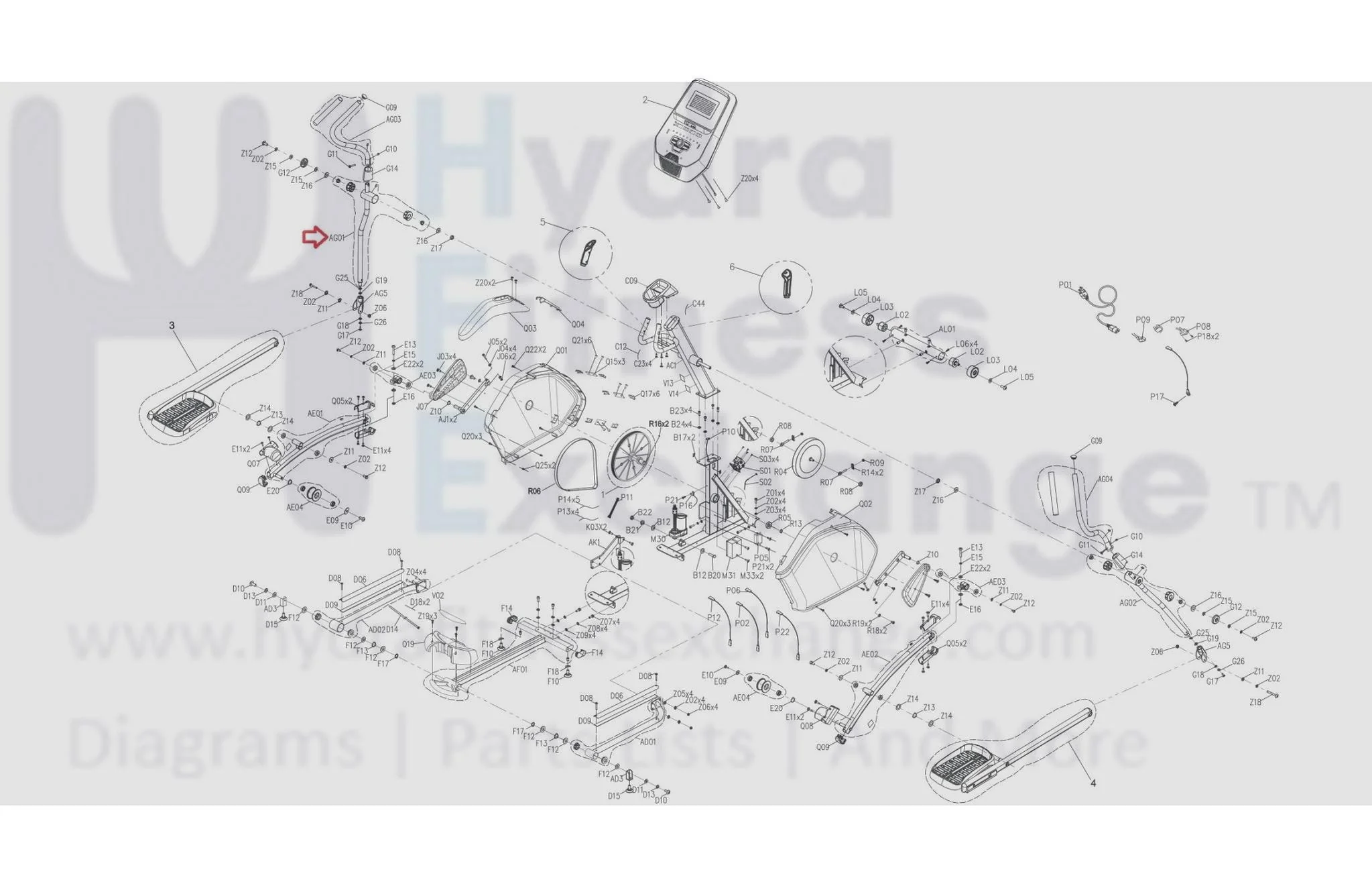 Horizon Fitness EP703 EP284 Elliptical Left Arm Rest Set Semi Assembly 1000462669 - Image 3