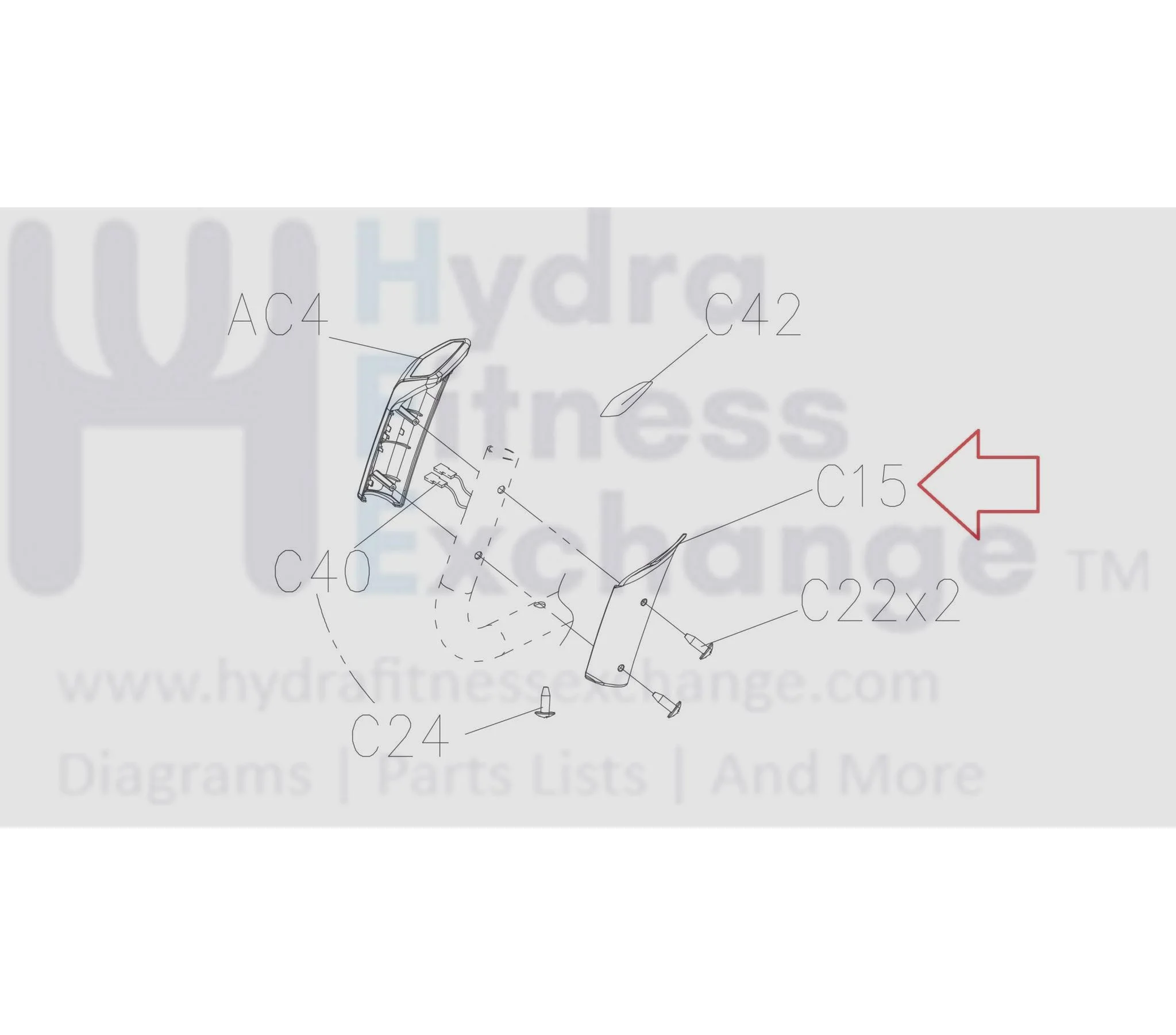 Horizon Fitness EP703 EP284 Elliptical Left Rear Plastic Cover Grip 1000374796 - Image 2