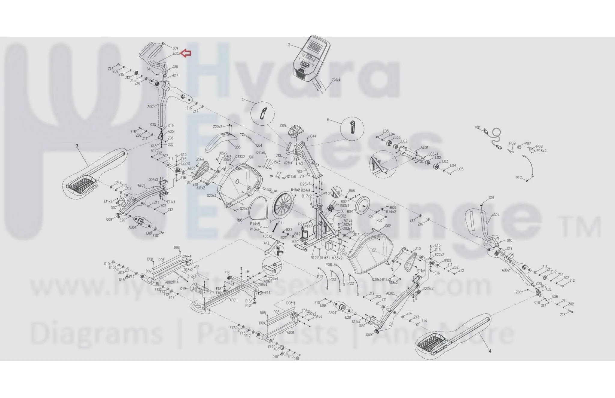 Horizon Fitness EP703 EP284 Elliptical Left Upper Handlebar Set 1000462668 - Image 2