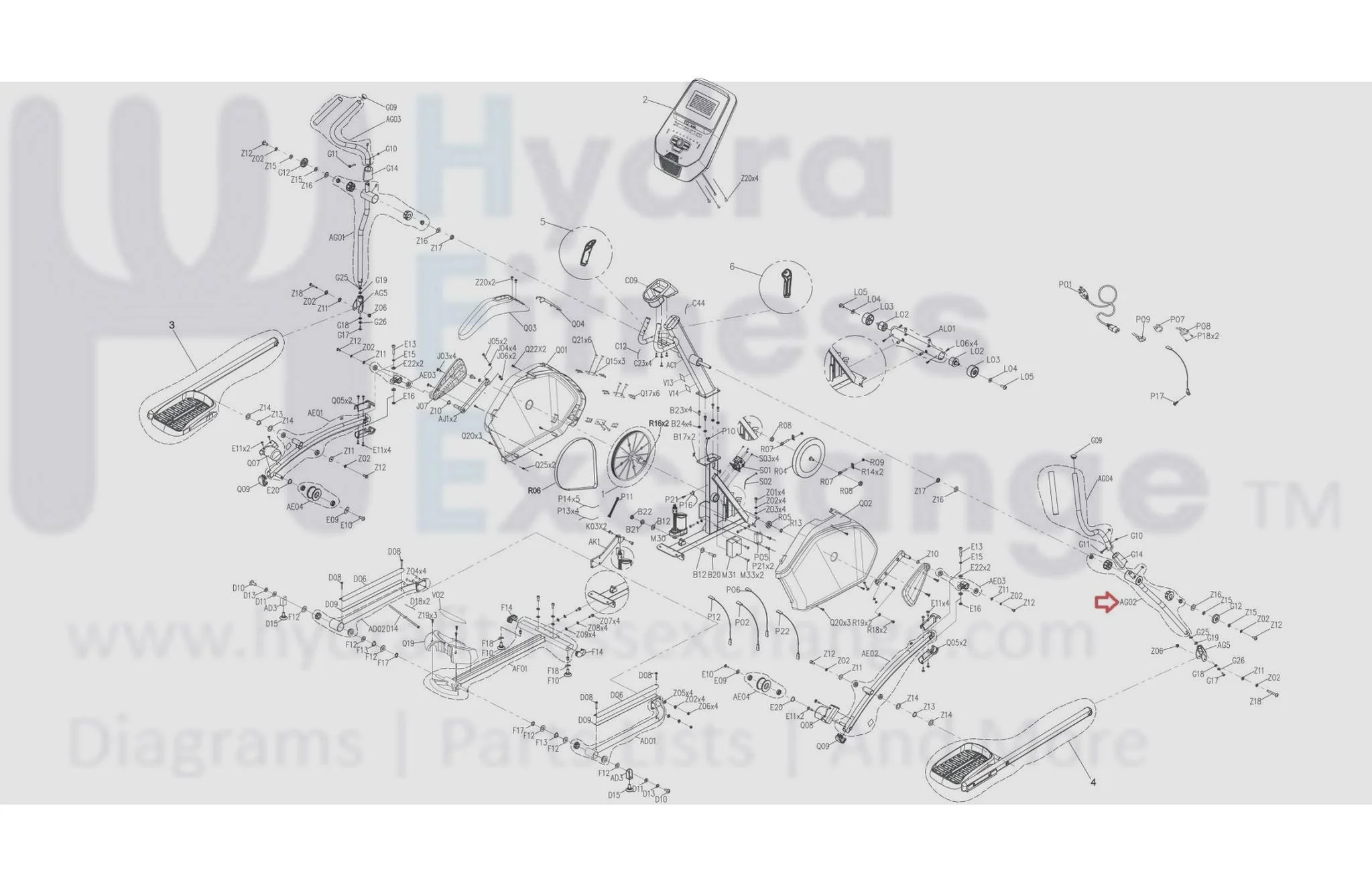 Horizon Fitness EP703 EP284 Elliptical Right Down Arm Rest Set Semi Assembly 1000462667 - Image 3