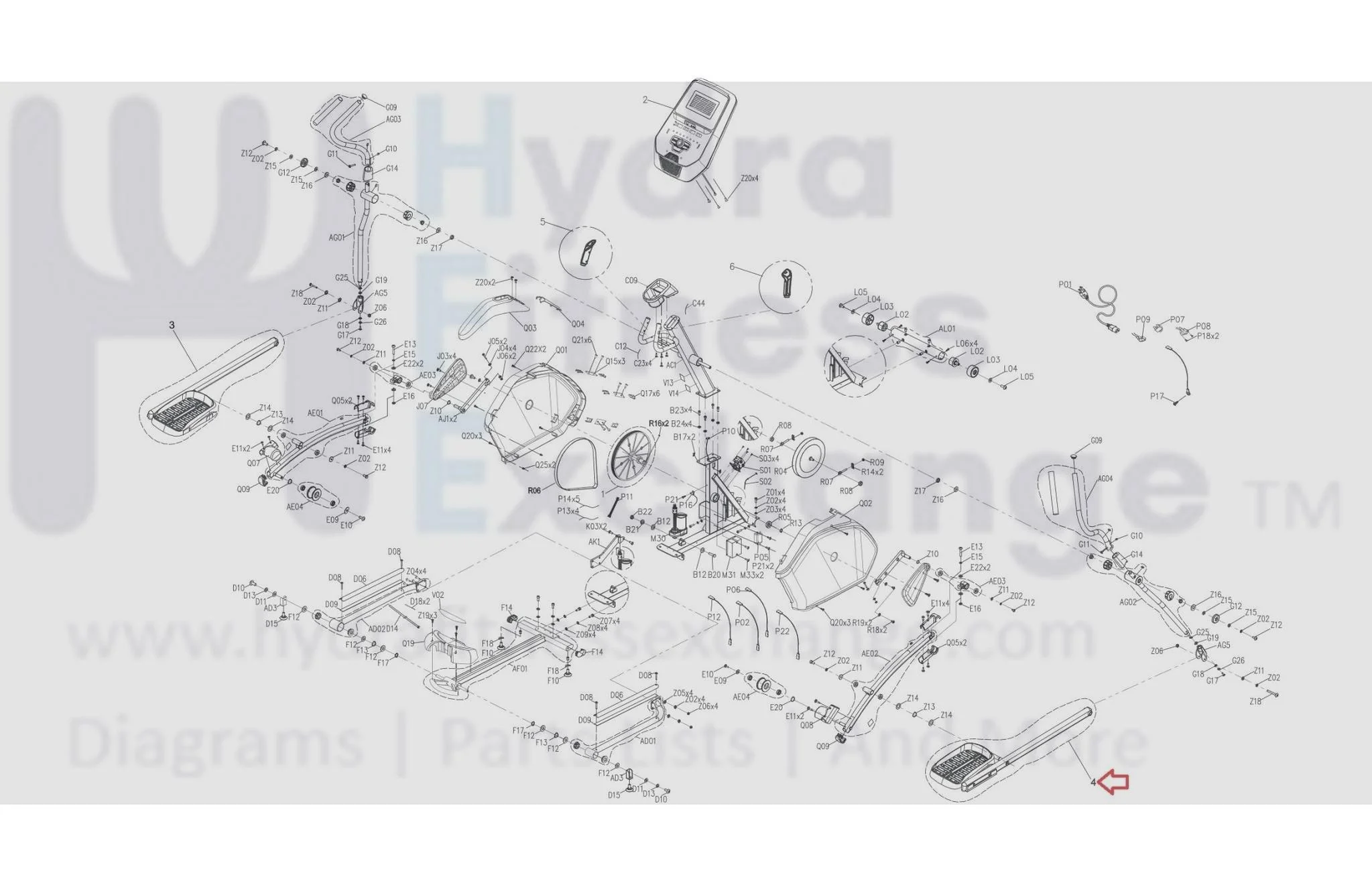 Horizon Fitness EP703 EP284 Elliptical Right Link Arm Set Semi Assembly 1000454770 - Image 3