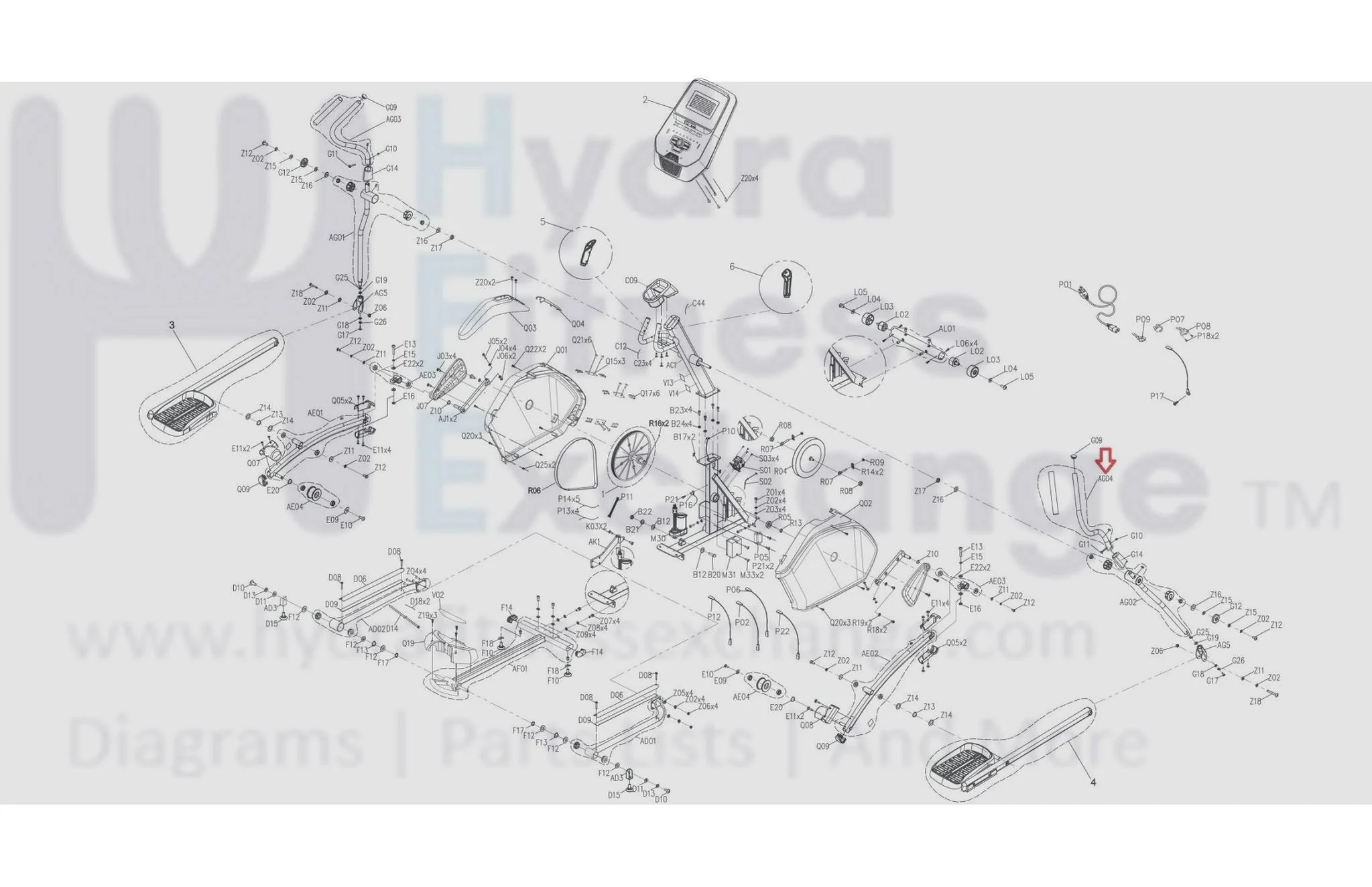Horizon Fitness EP703 EP284 Elliptical Right Upper Handlebar Set 1000462666 - Image 2