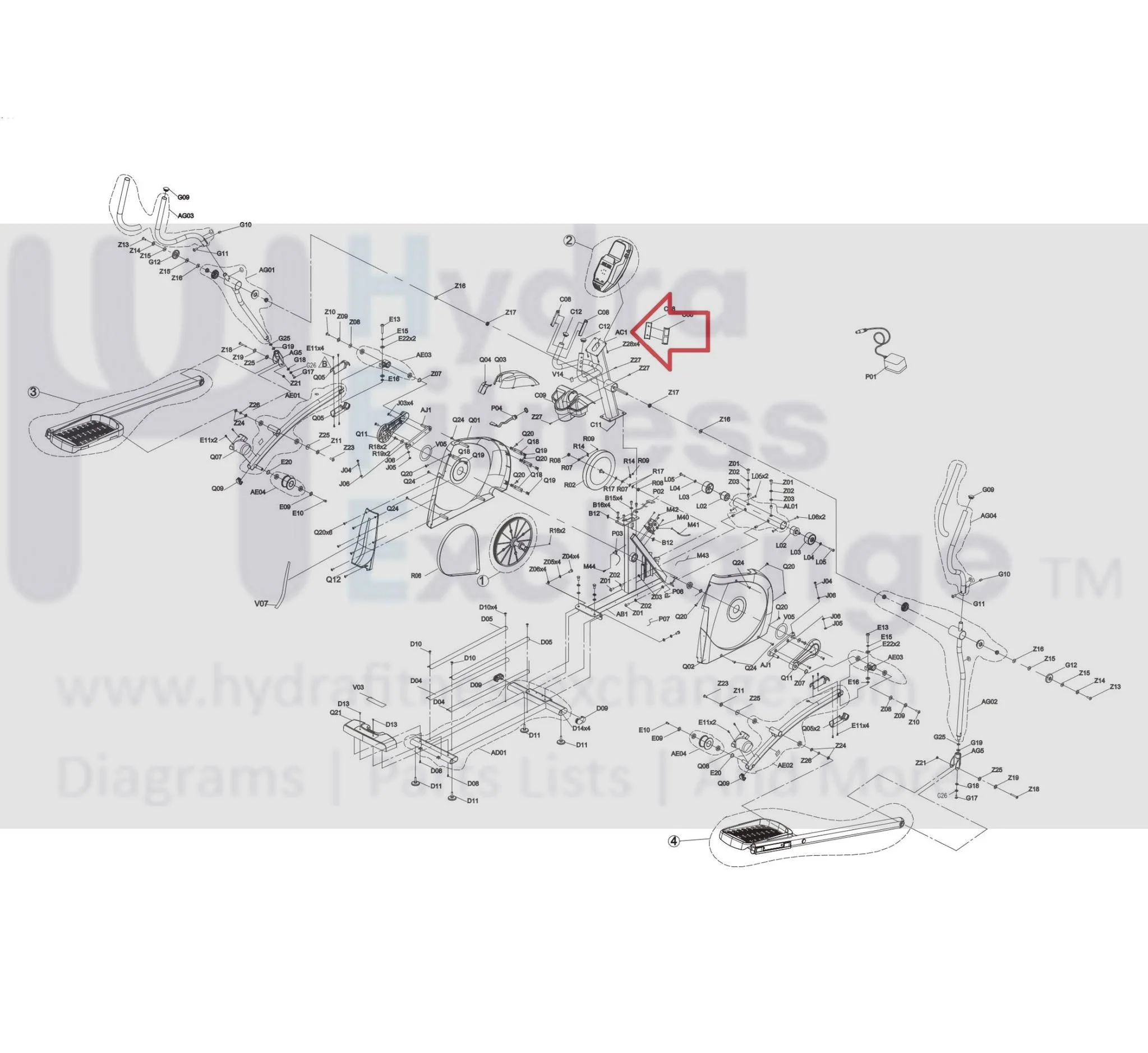Horizon Fitness EP716 EP283 Elliptical Console Mast Set 1000419615 - Image 3