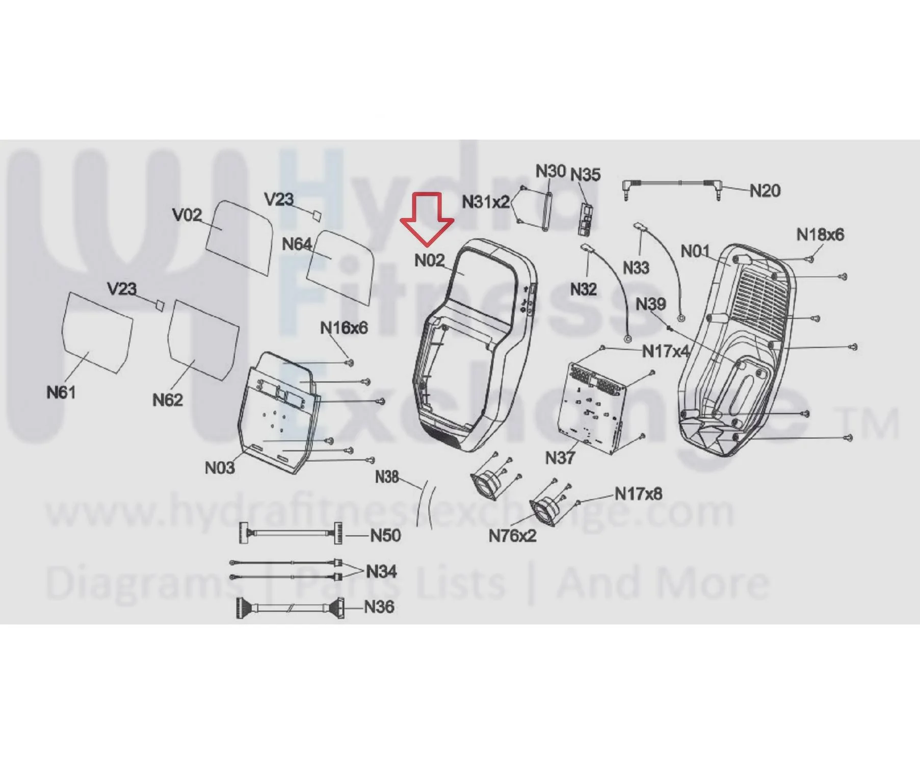 Horizon Fitness EP716 EP283 Elliptical Console Upper Cover 1000419631 - Image 3