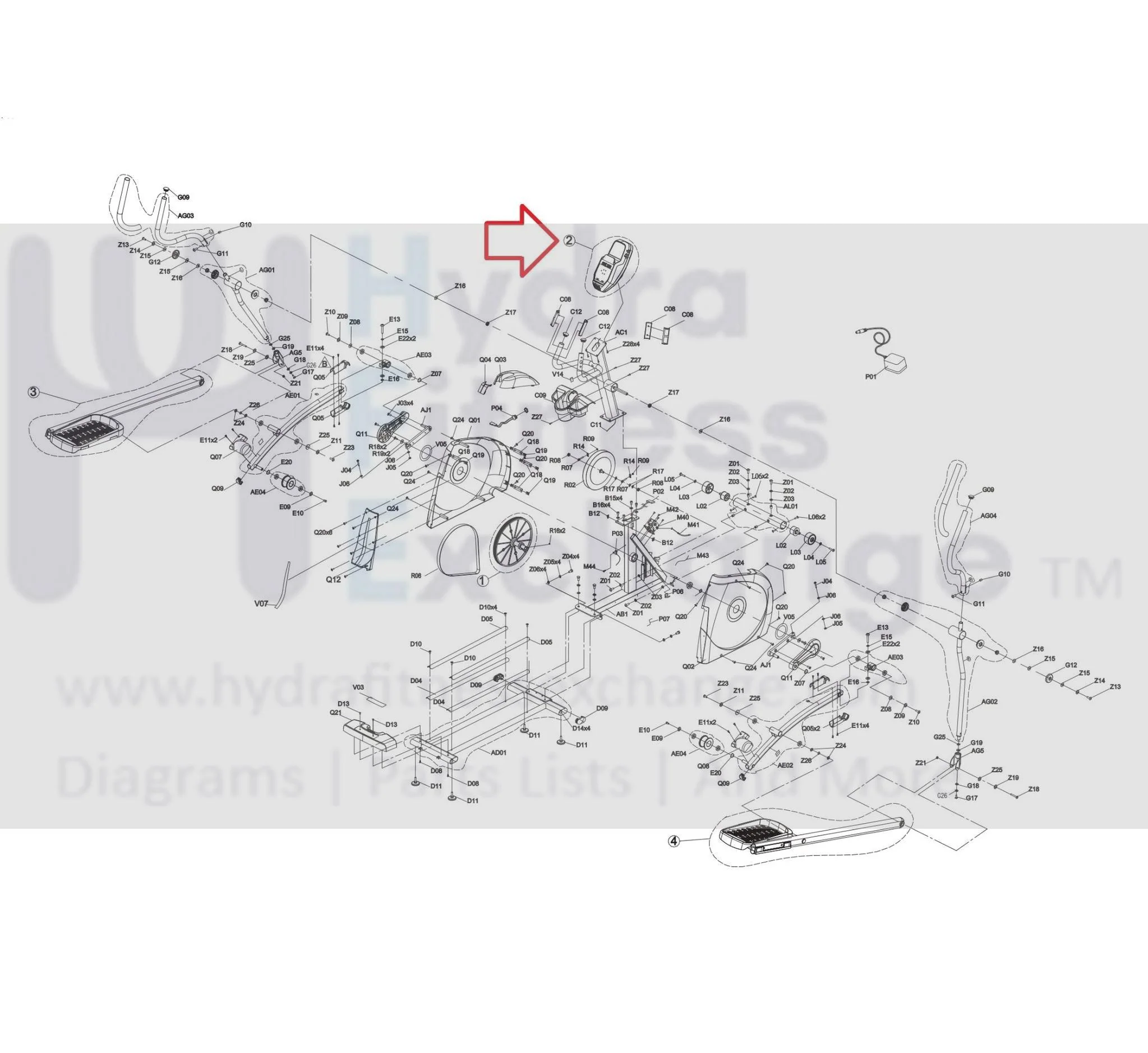 Horizon Fitness EP716 EP283 Elliptical Display Console Set Semi Assembly 1000423875 - Image 2