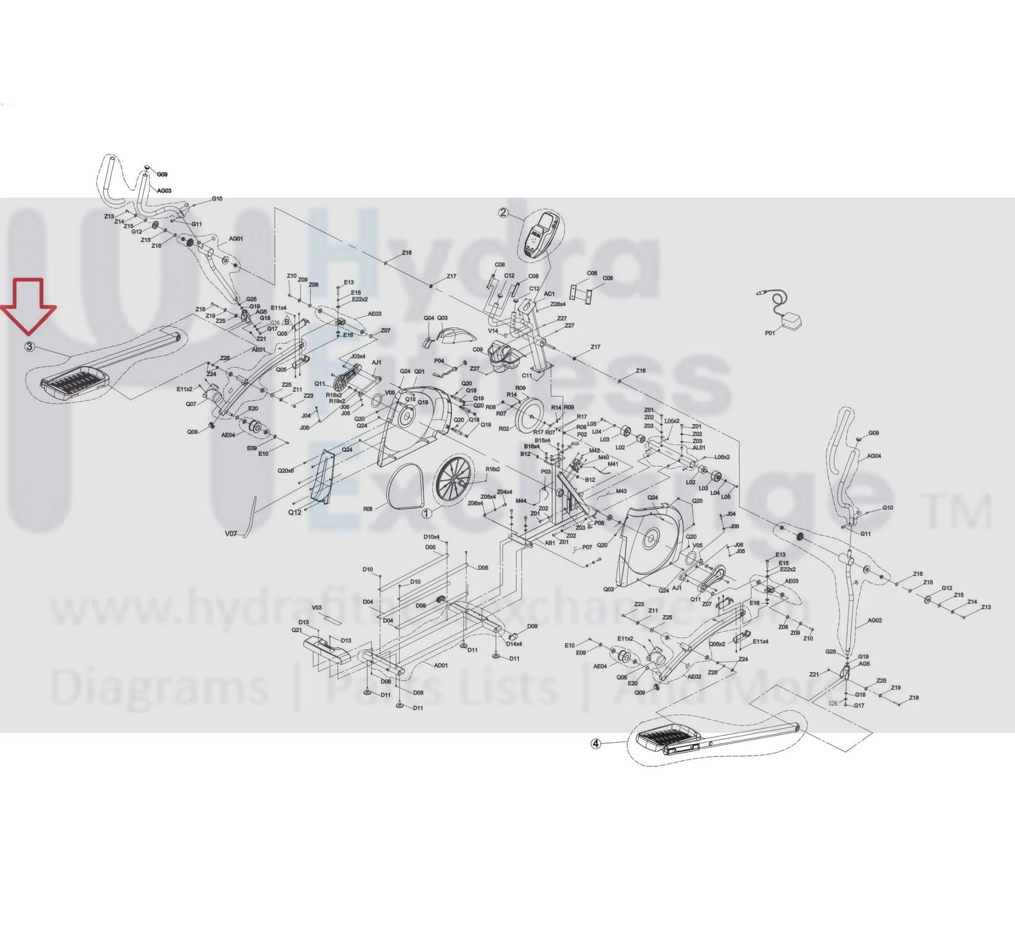 Horizon Fitness EP716 EP283 Elliptical Left Link Arm Set 1000423868 - Image 2