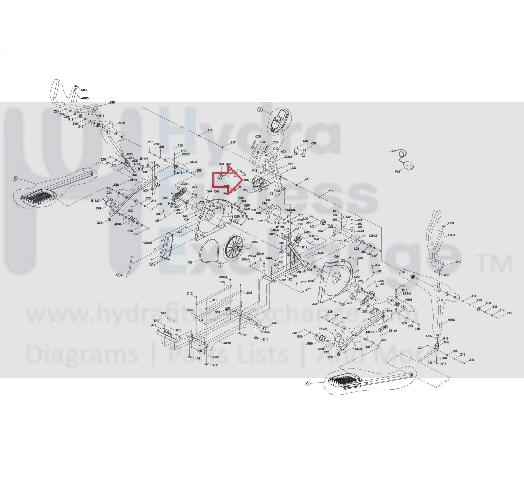 Horizon Fitness EP716 EP283 Elliptical Plastic Base Kettle Rack 1000364326 - Image 3