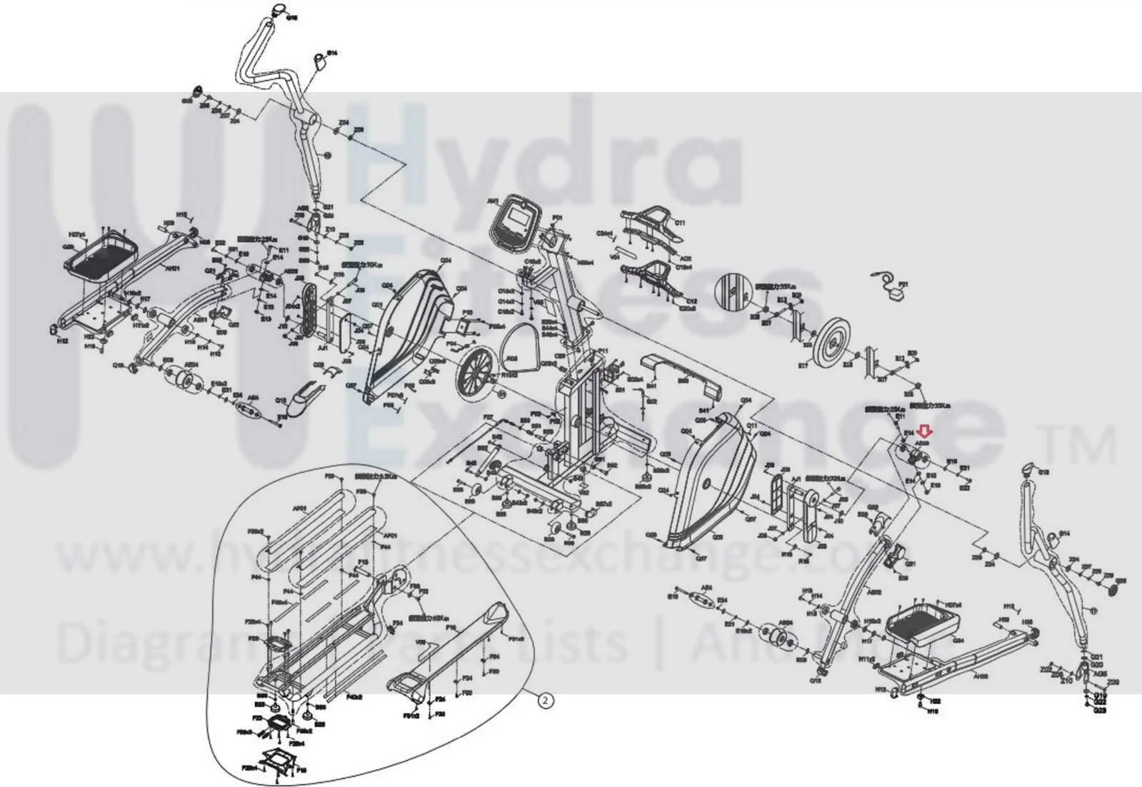 Horizon Fitness Evolve 3-02 - EP583B Elliptical Crank Sleeve Assembly 1000350791 - Image 2