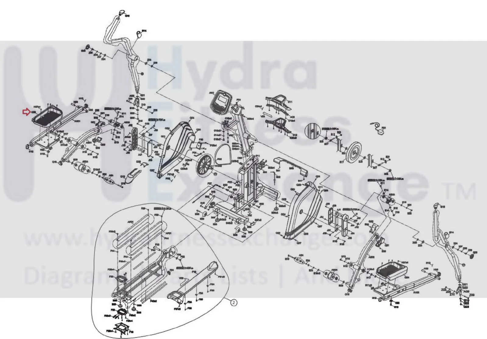 Horizon Fitness Evolve 3-02 - EP583B Evolve 3 Elliptical Left Pedal 1000338867 - Image 3