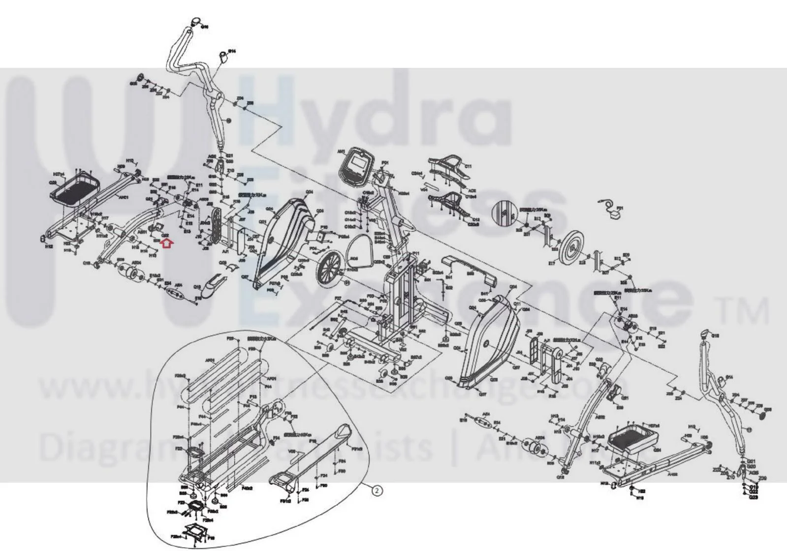 Horizon Fitness Evolve 3-02 Evolve 5 Elliptical Pedal Arm Down Cover 1000330651 - Image 3