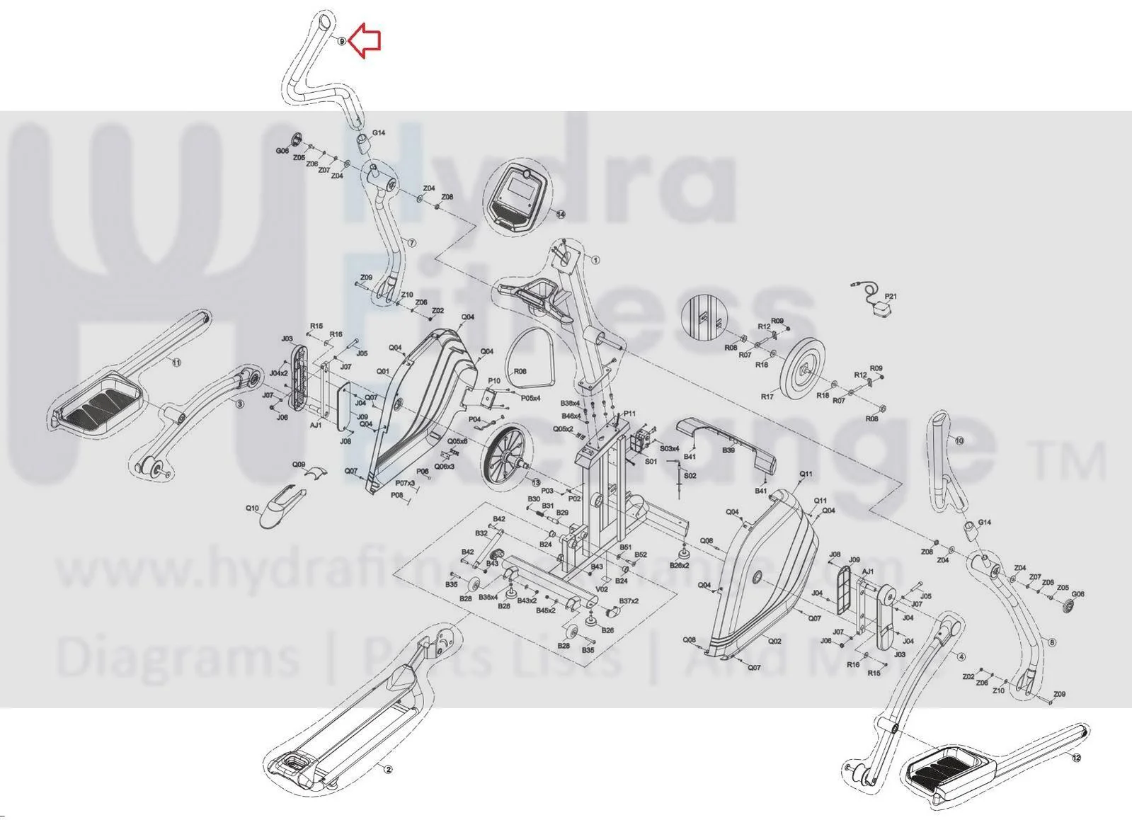 Horizon Fitness Evolve 3 - EP583 Elliptical Left Up Arm Rest Set 1000345340 - Image 2