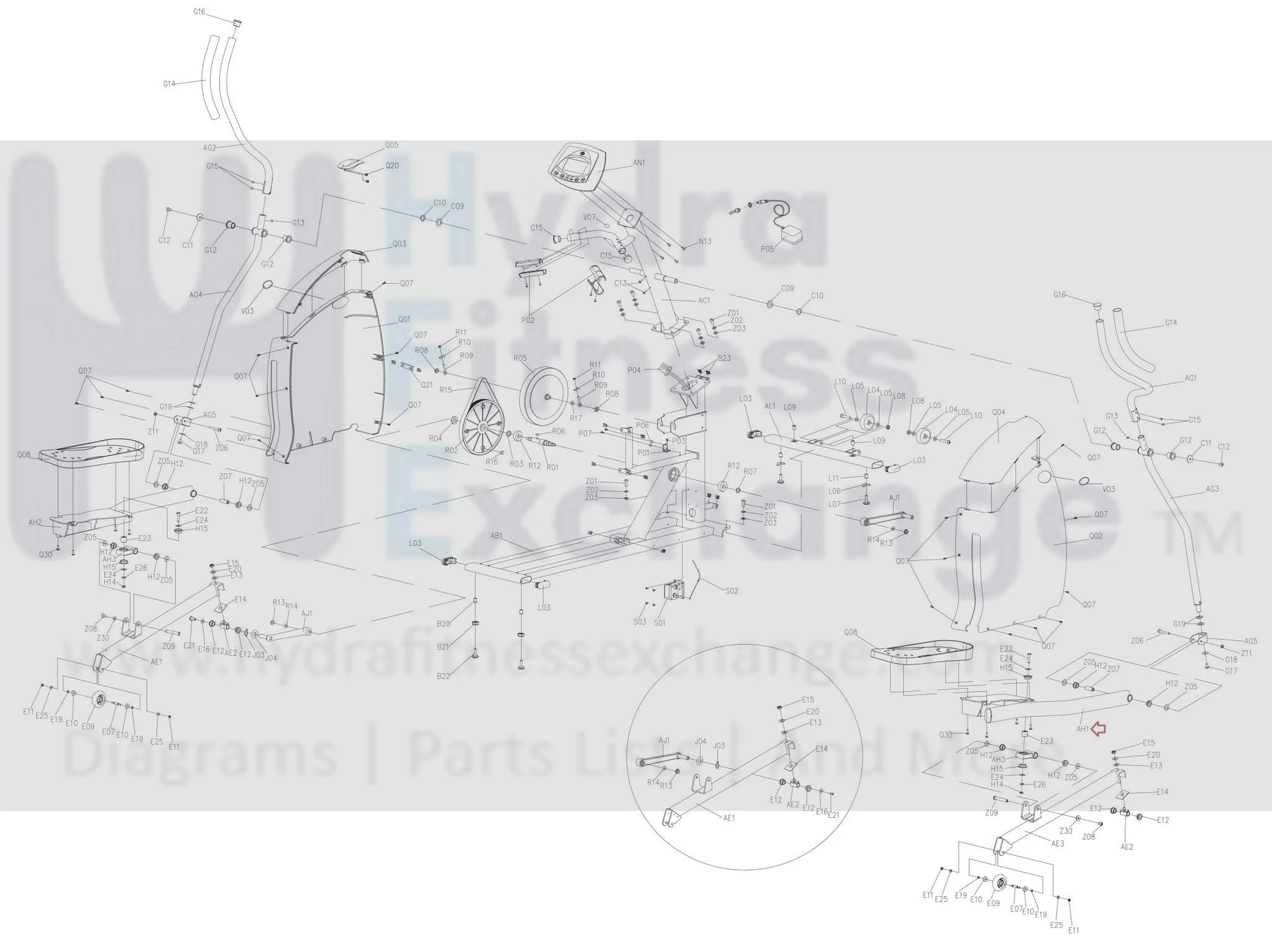 Horizon Fitness EX22 EX33 EX44 EX55 EX65 EX75 Elliptical Right Lower Link Arm 013109-ZR - Image 3