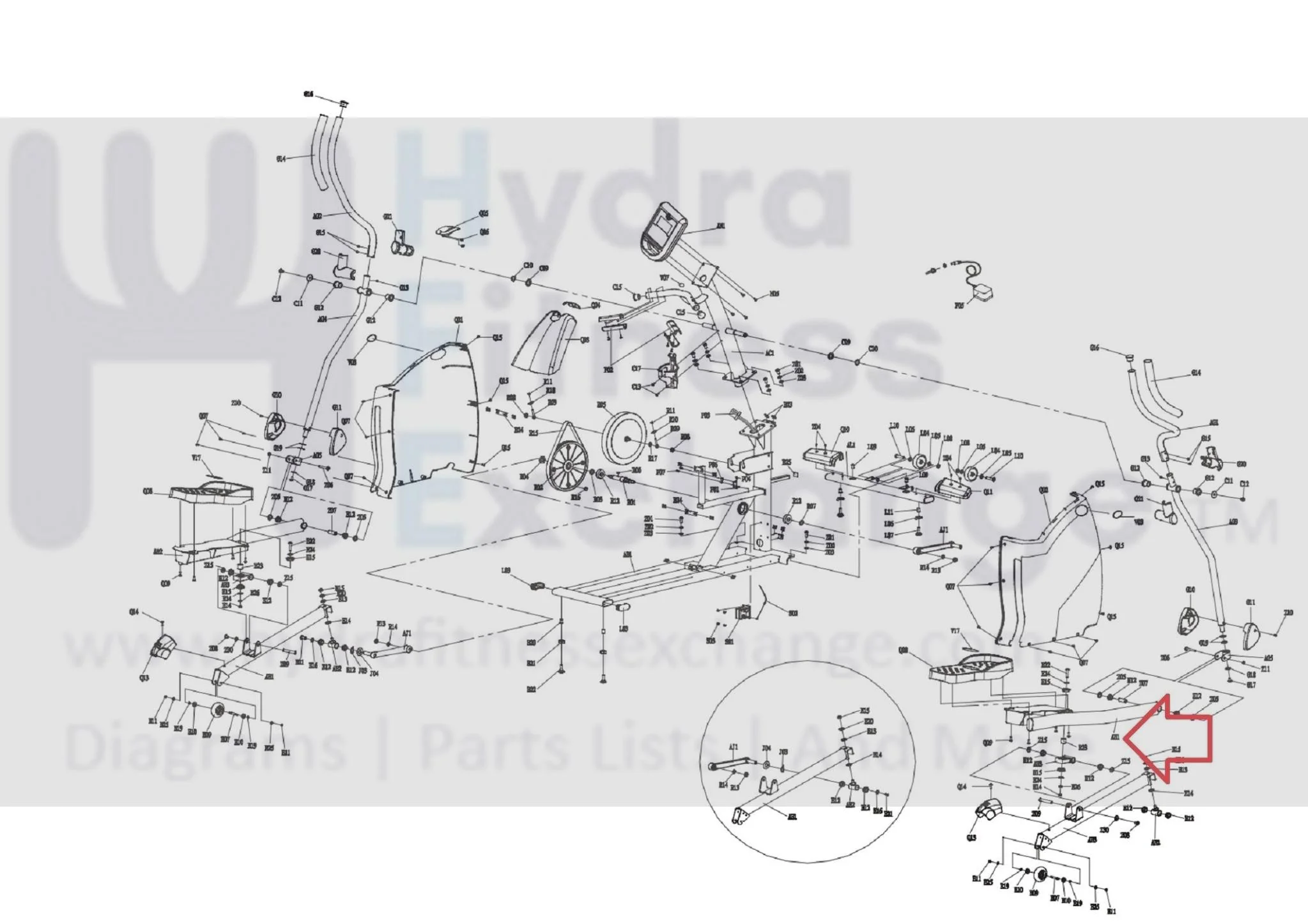 Horizon Fitness EX56 - EP179 Elliptical Right Lower Link Arm Set 055964-ZR - Image 2