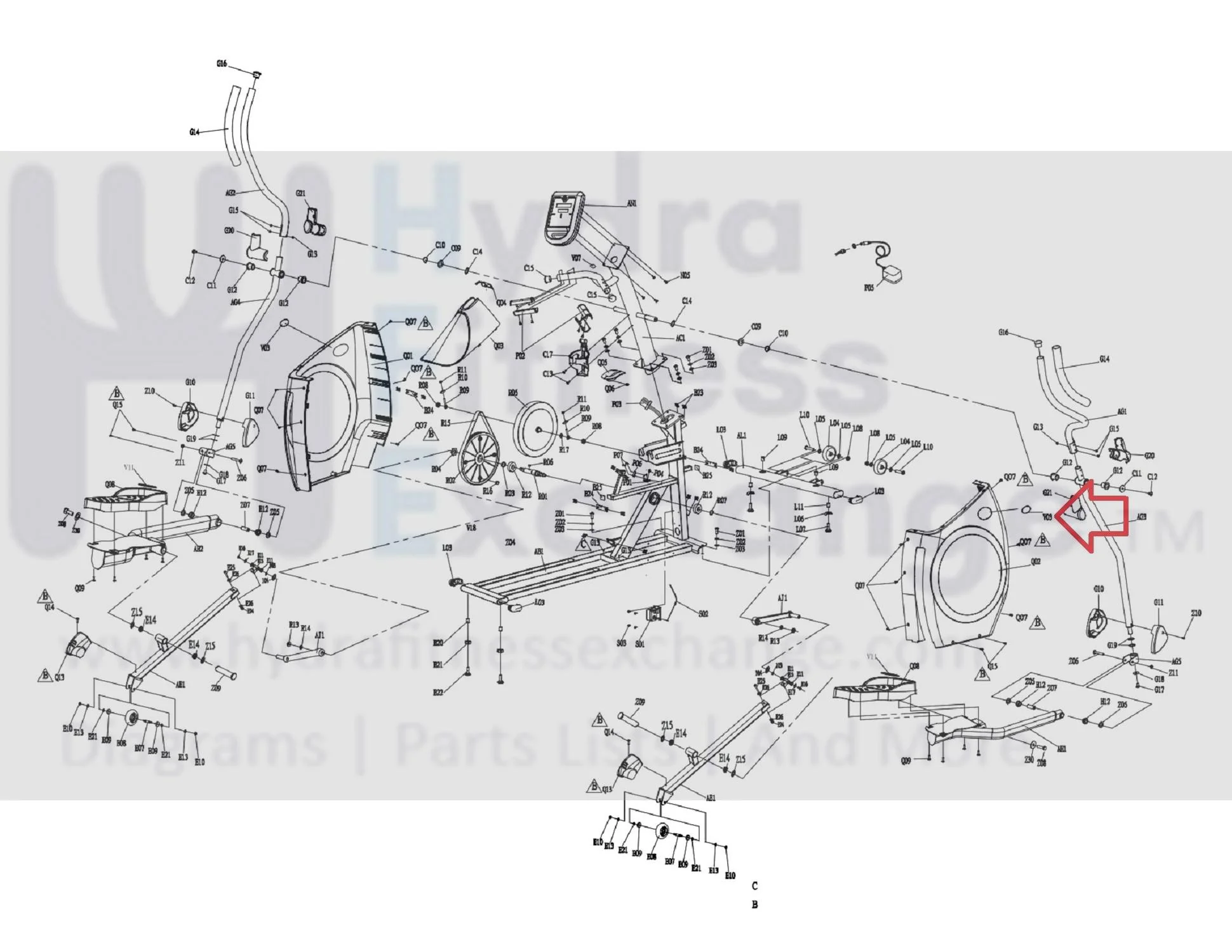 Horizon Fitness EX57 - EP505 Elliptical Model Decal 101516 - Image 3