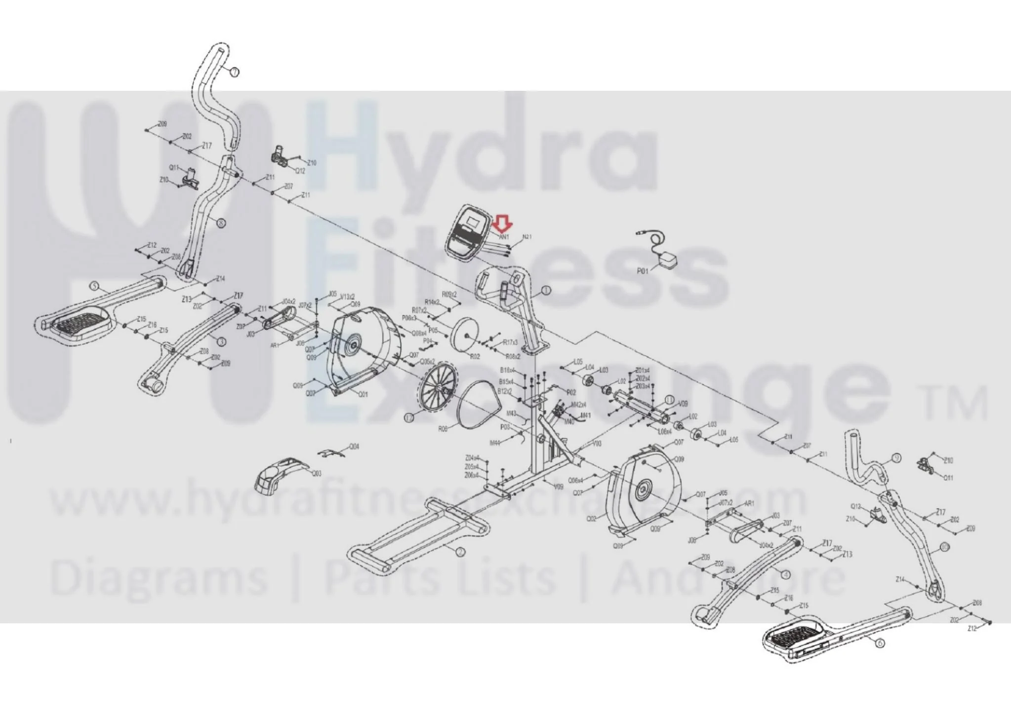 Horizon Fitness EX59-02 - EP575 Elliptical Display Console Set Semi Assembly 1000300513 - Image 3
