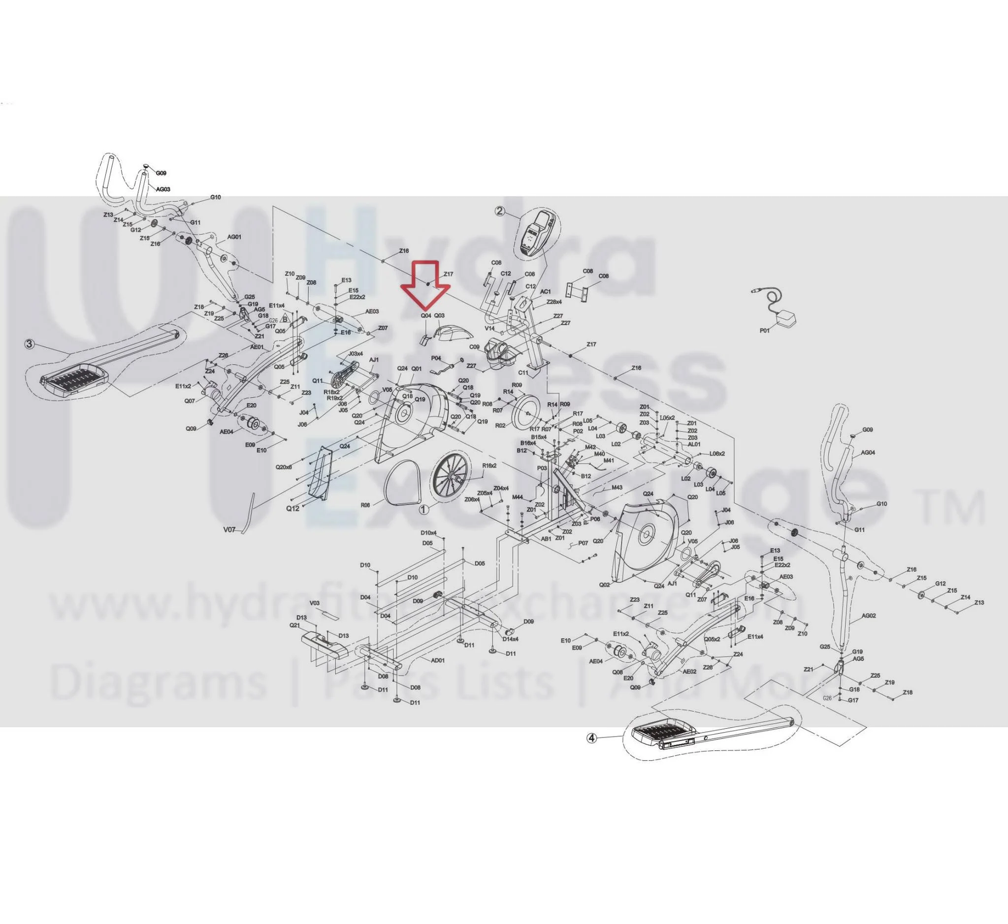 Horizon Fitness EX59-3 - EP716 EX59-3 - EP716 - EP283 Elliptical Console Mast Rear Cover 1000419657 - Image 3