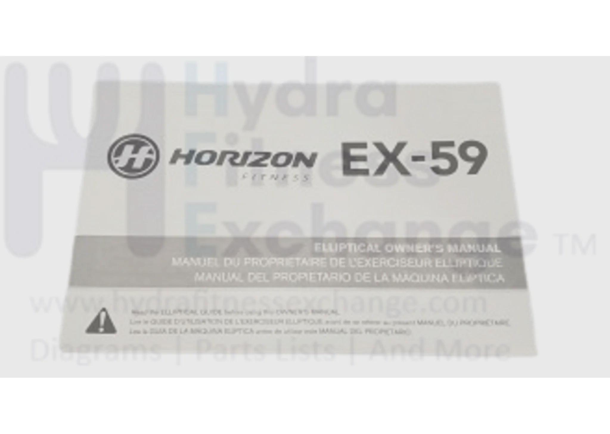 Horizon Fitness EX59-3 - EP716 EX59-3 - EP716 - EP283 Elliptical Owner's User's Manual 1000419665