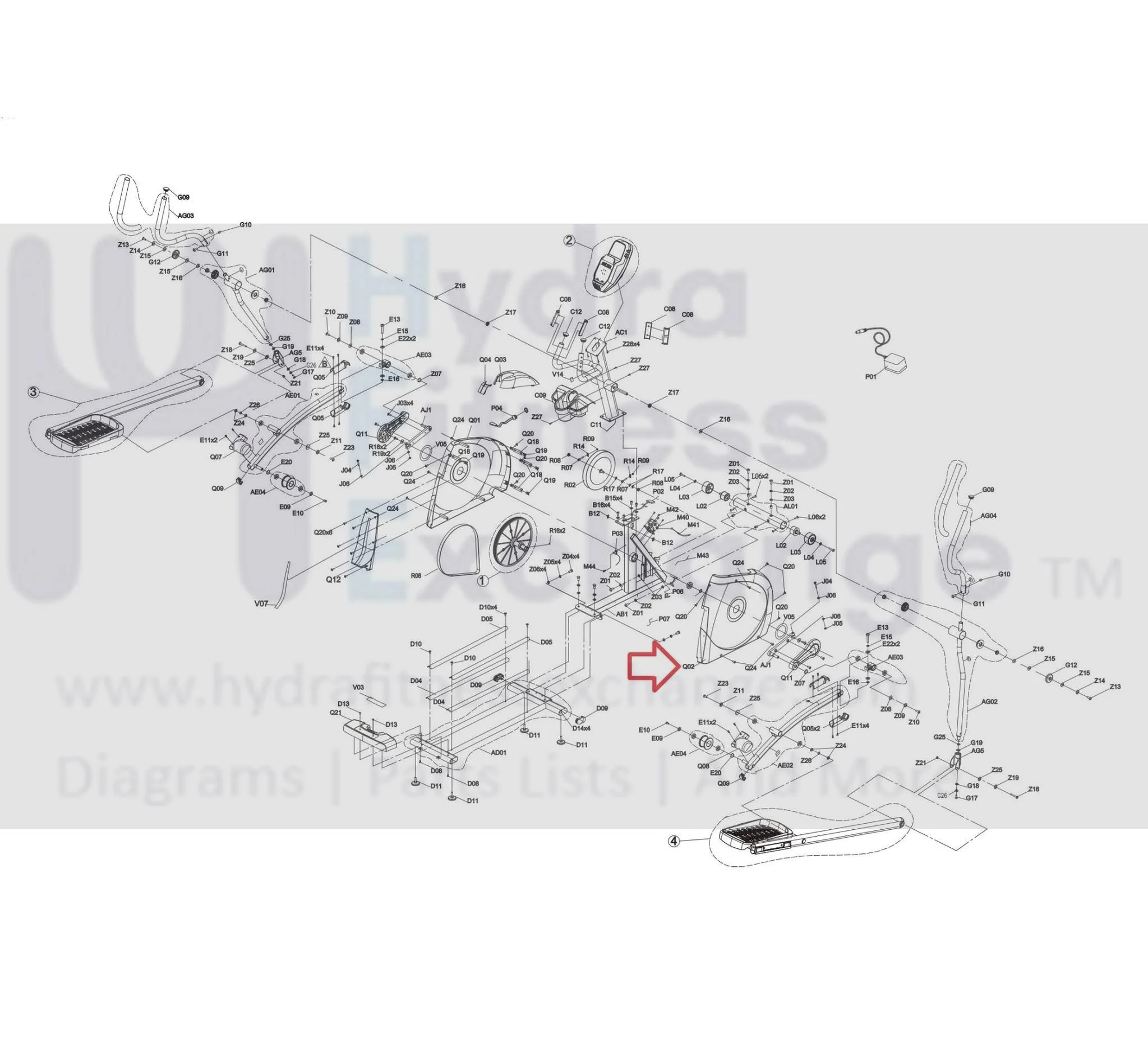 Horizon Fitness EX59-3 - EP716 EX59-3 - EP716 - EP283 Elliptical Right Side Cover 1000419659 - Image 3