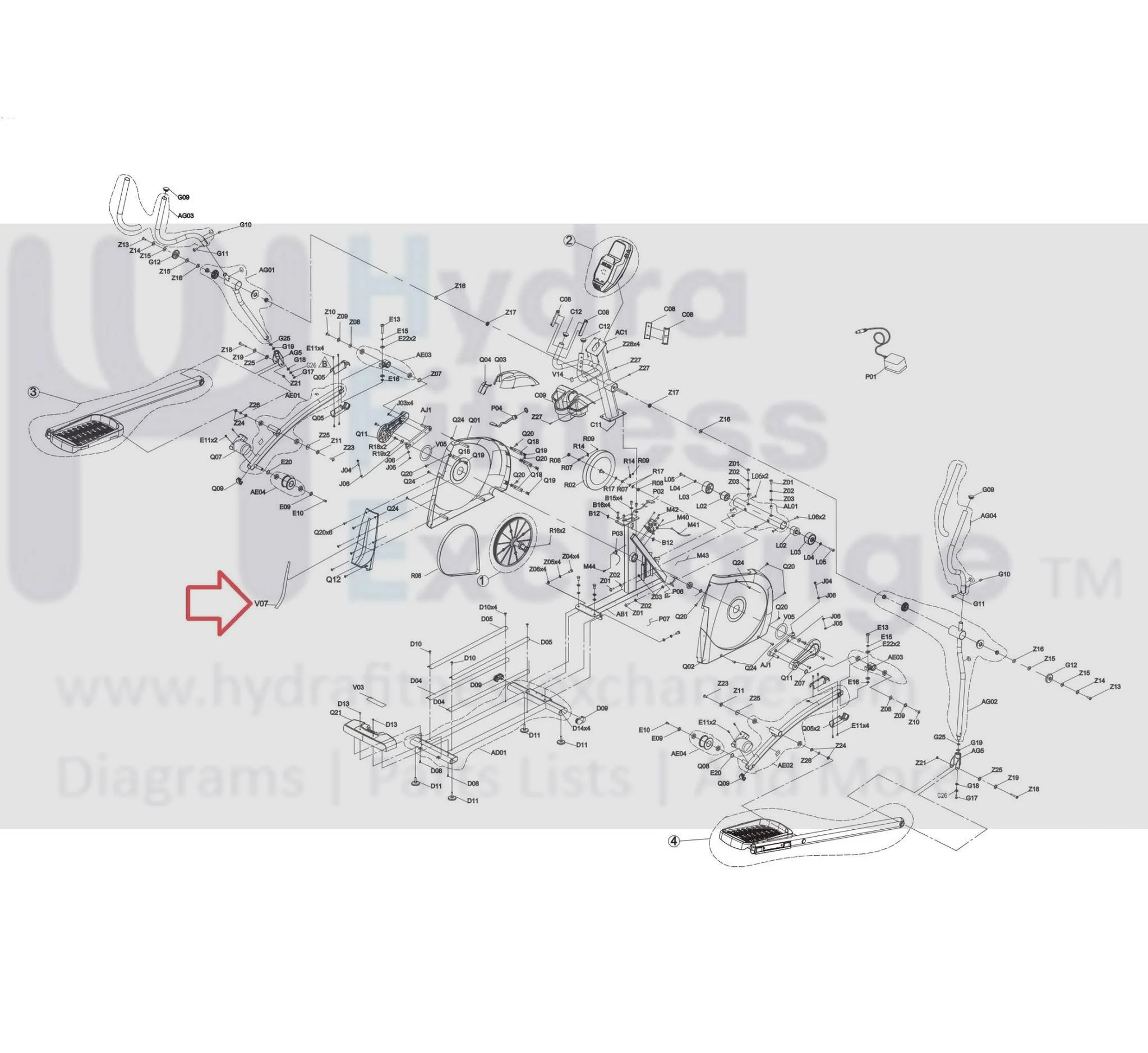 Horizon Fitness EX59-3 - EP716 EX59-3 - EP716 - EP283 Elliptical Side Cover Rear Decorated Label 1000419670 - Image 3