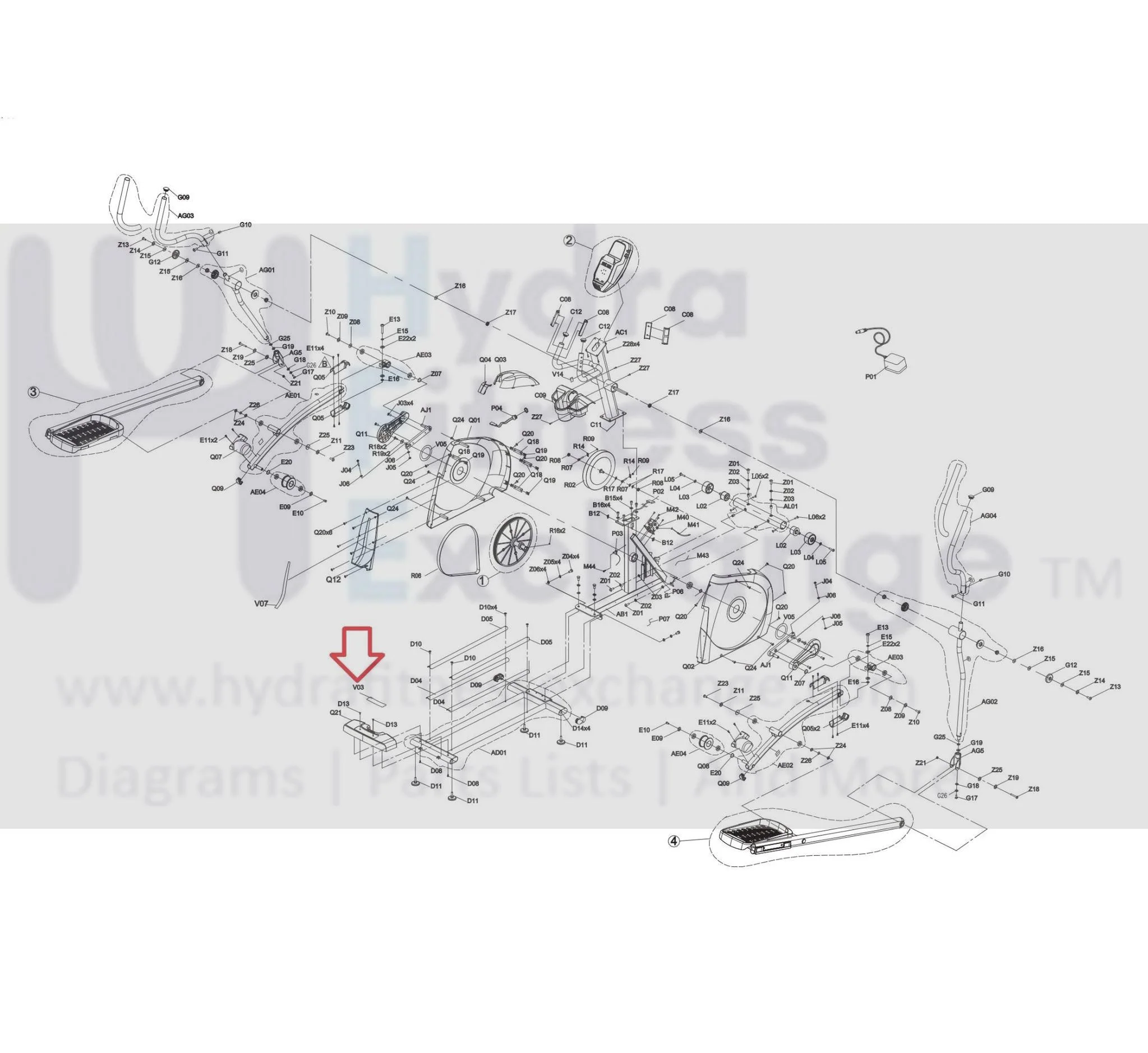 Horizon Fitness EX59-3 - EP716 EX59-3 - EP716 - EP283 Elliptical Stabilizer Cover Decorated Label 1000420148 - Image 3