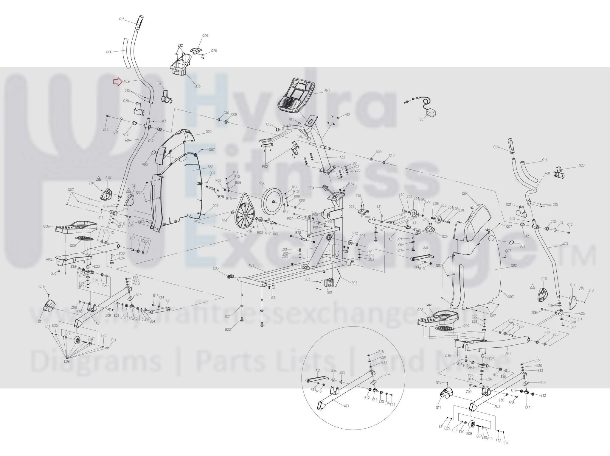 Horizon Fitness EX65 - EP133 Elliptical Left Upper Handlebar Set 055967-ZL - Image 3