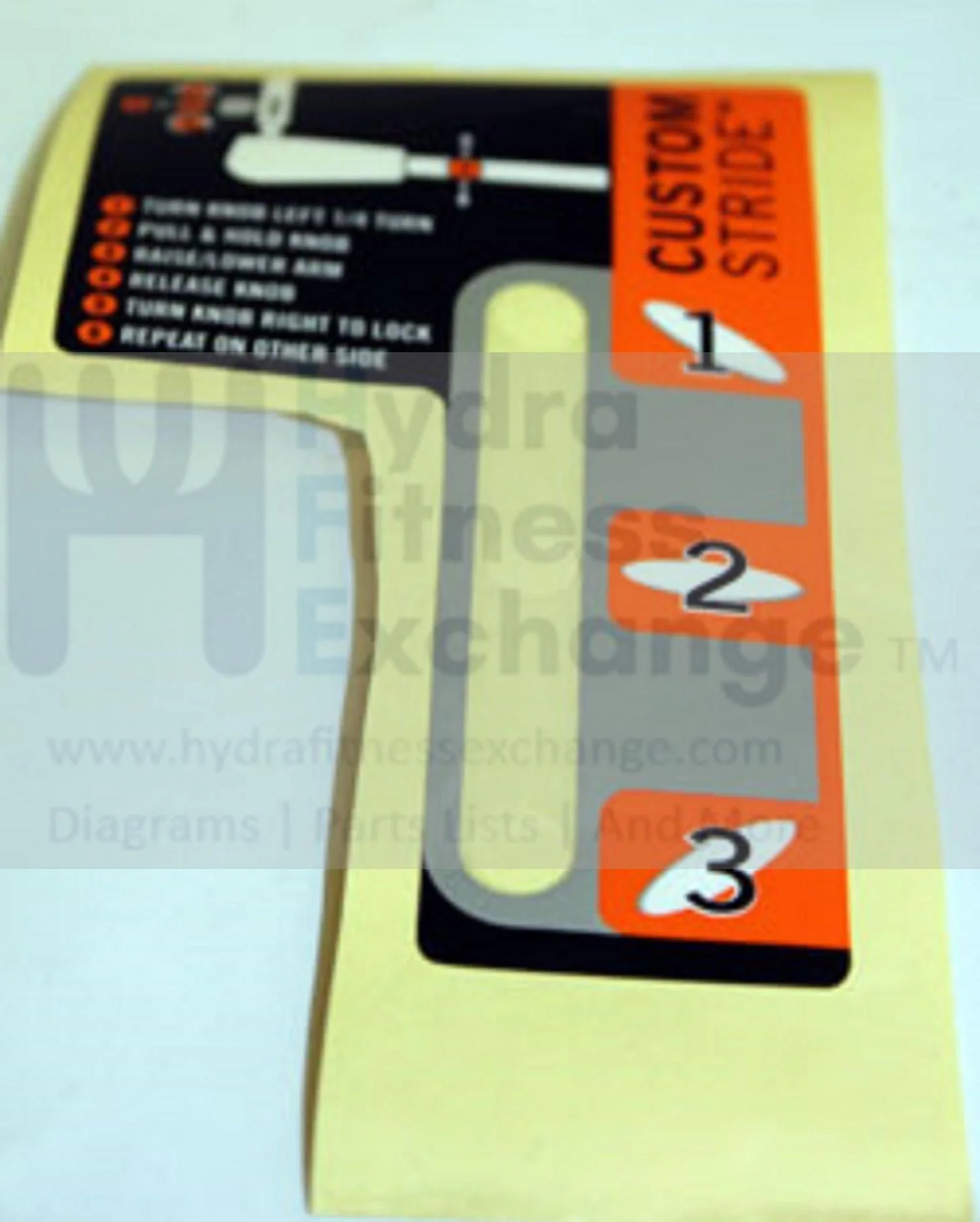 Horizon Fitness EX67 - EP506 Elliptical Left Arm Rest Set Sticker 102827 - Image 2