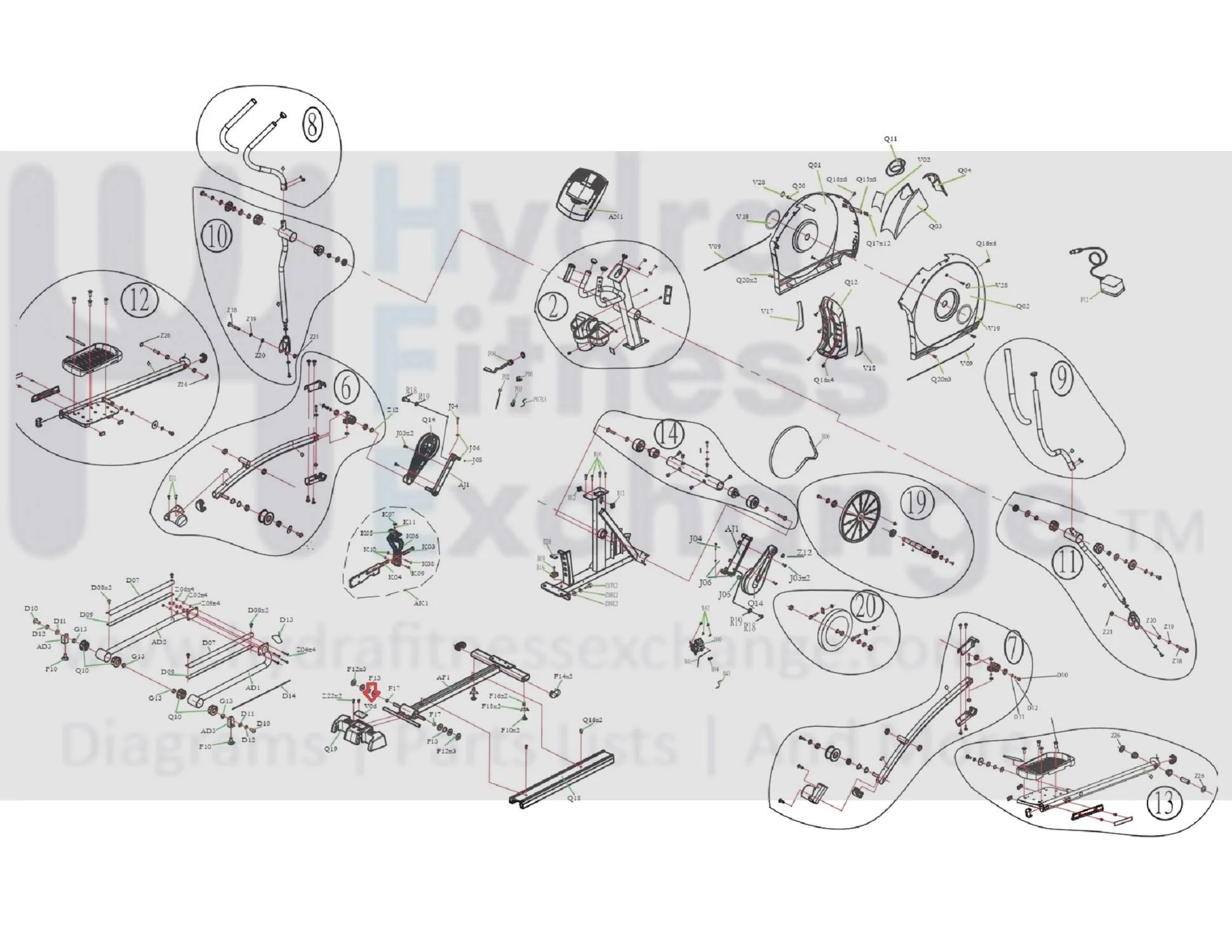 Horizon Fitness EX69 - EP537 Elliptical Direction Label Stabilizer Cover 1000202463 - Image 3