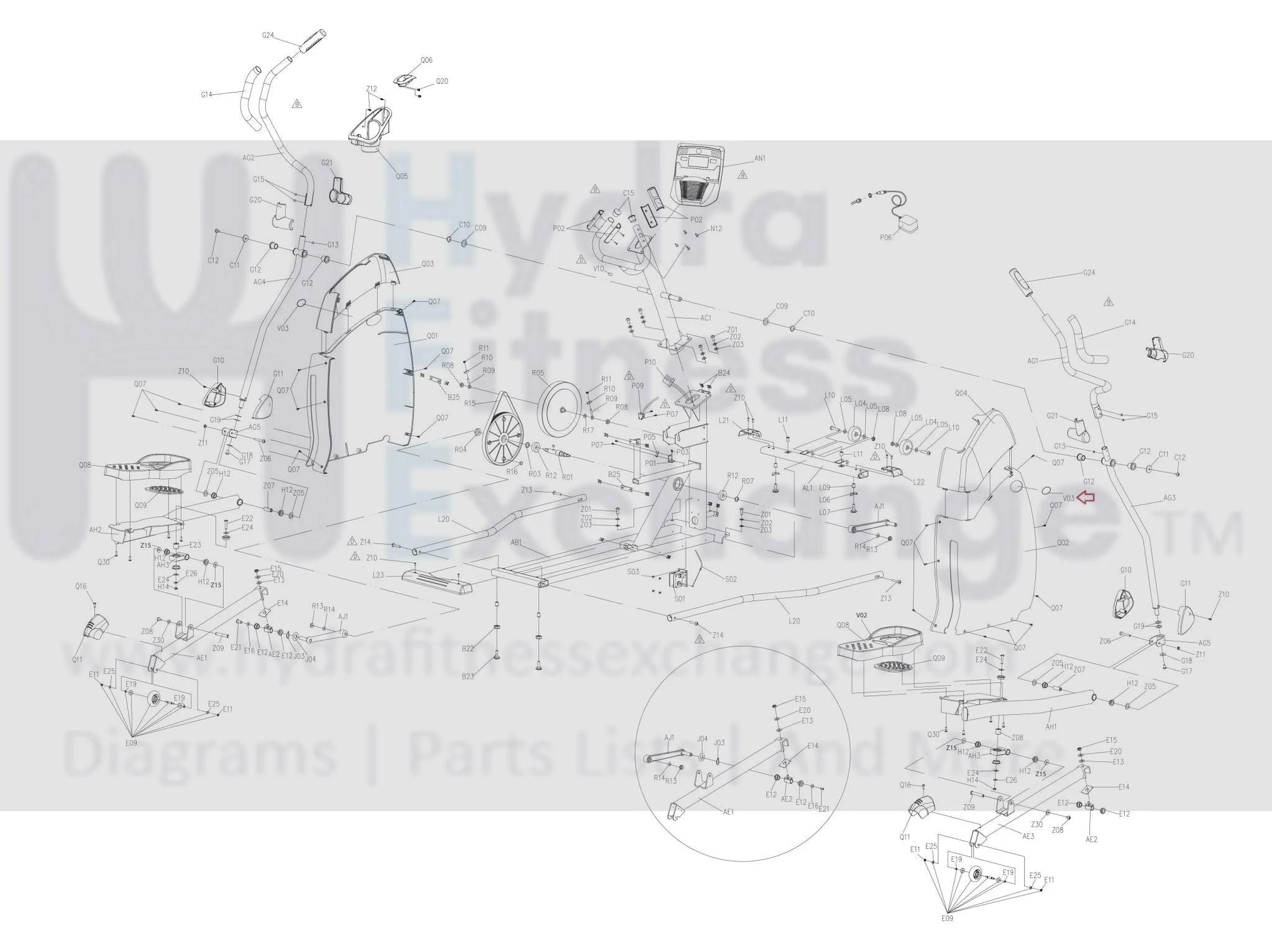 Horizon Fitness EX75 - EP134 Elliptical Decal Side Cover 056668-CX - Image 3