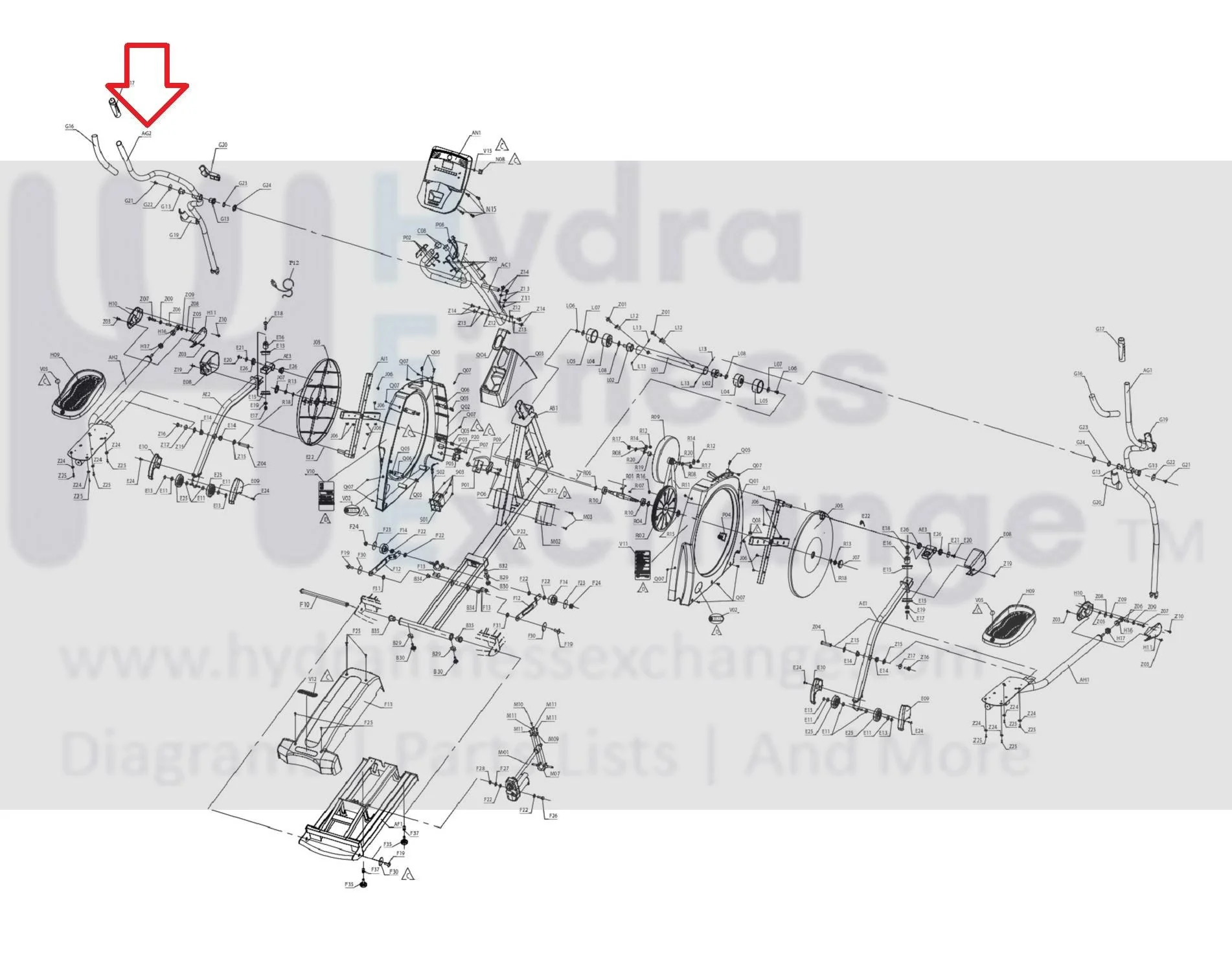 Horizon Fitness EX76 - EP199 Elliptical Left Handlebar Set 084261 - Image 2