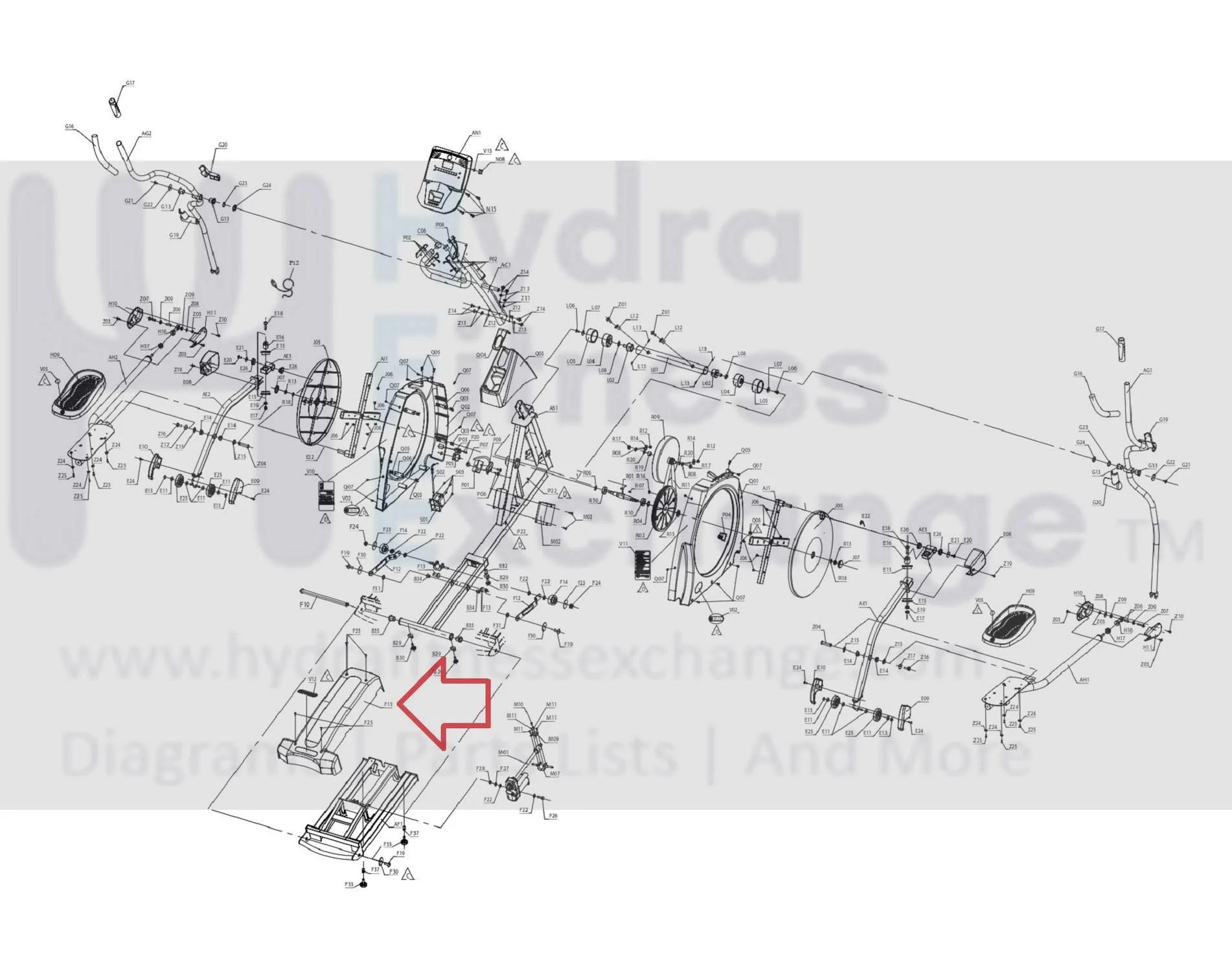Horizon Fitness EX76 - EP199 EX77 - EP507 Elliptical Elevation Cover 075151 - Image 3