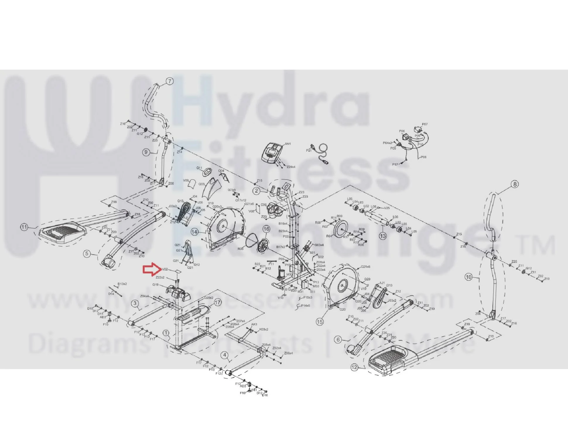 Horizon Fitness EX79-02 - EP566 Elliptical Rear Stabilizer Logo Label Cover 1000224542 - Image 3