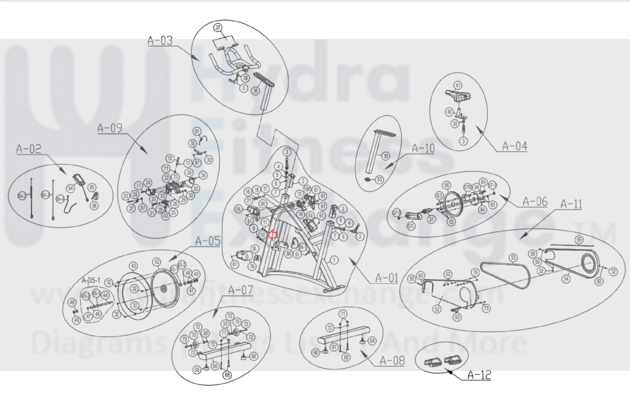 Horizon Fitness IC7.9 - FC062 Stationary Bike Allen Bolt 1000413950 - Image 2
