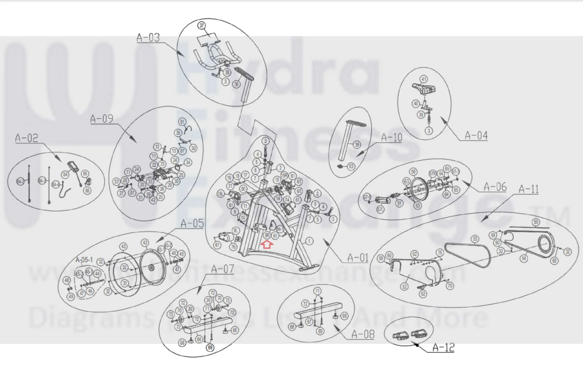 Horizon Fitness IC7.9 - FC062 Stationary Bike Right Flywheel Dropout Plate 1000413949 - Image 2