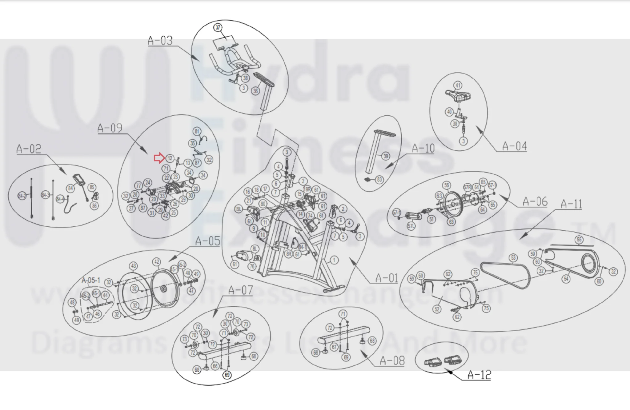 Horizon Fitness IC7.9 - FC062 Stationary Bike Magnet Bracket Rod Axle 1000442967 - Image 2