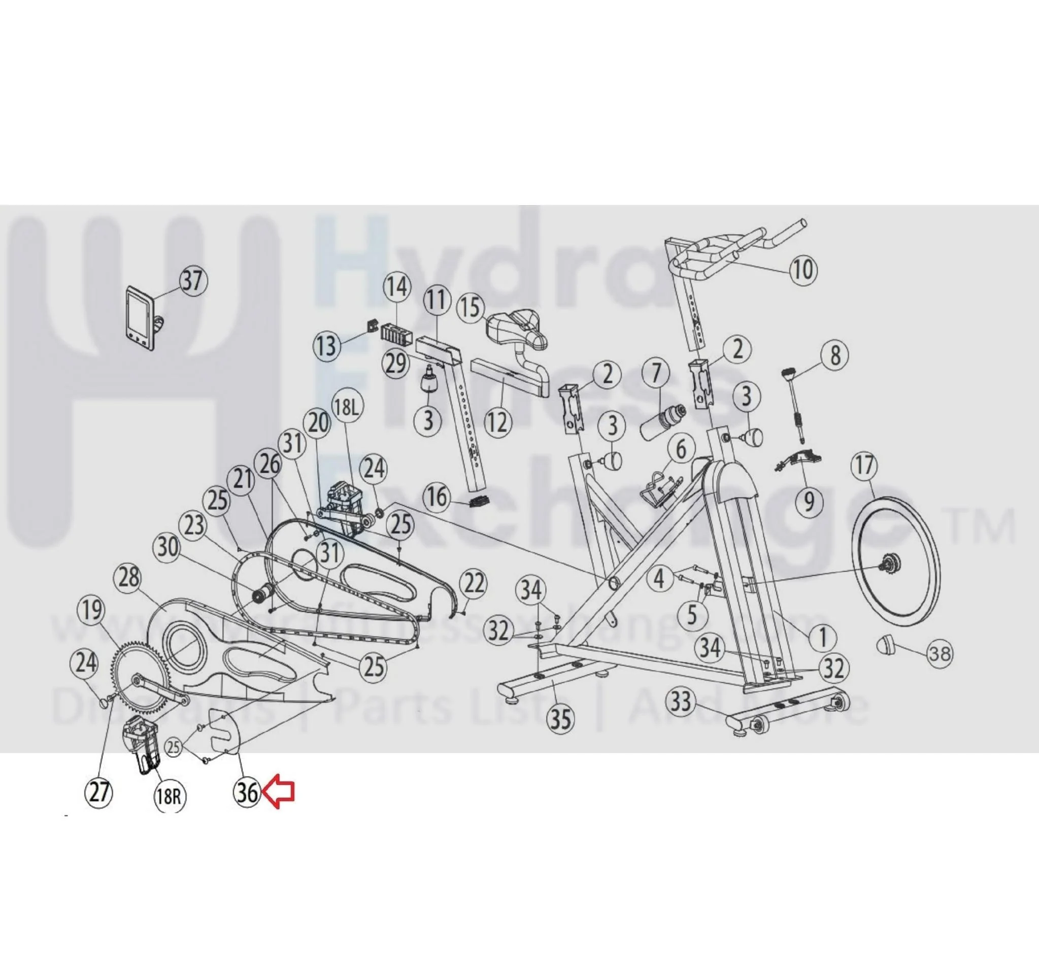 Horizon Fitness FC060 Stationary Bike Chain Guard Cover 1000412758 - Image 3
