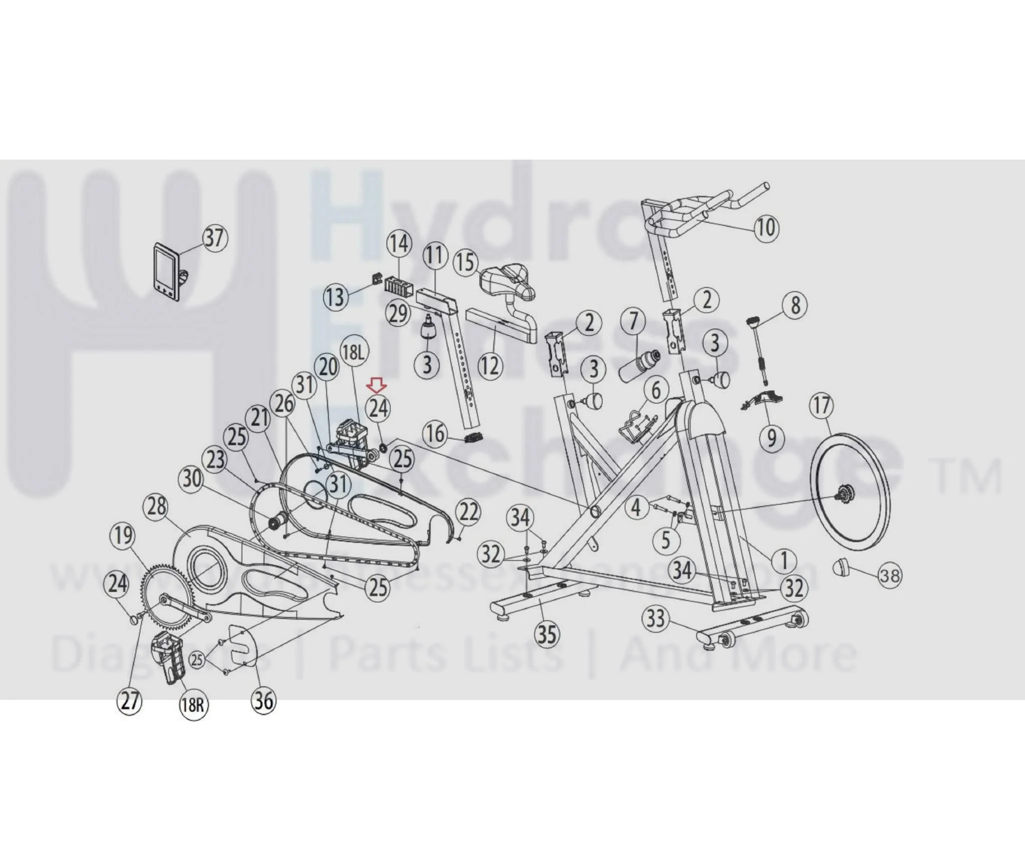 Horizon Fitness FC060 Stationary Bike Crank Arm End Cap 1000204260 - Image 3