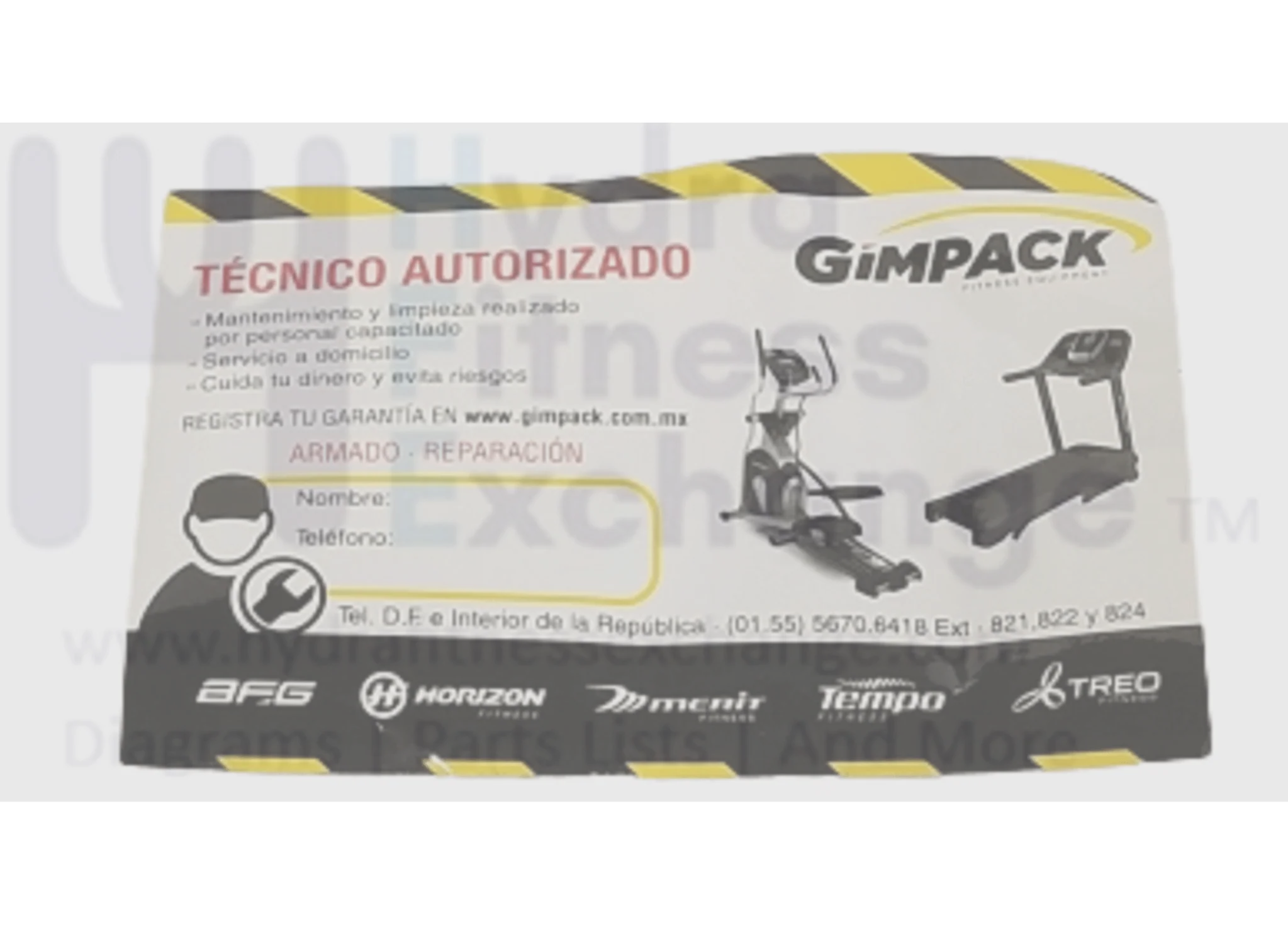 Horizon Fitness FC060 Stationary Bike Service Label 1000436899