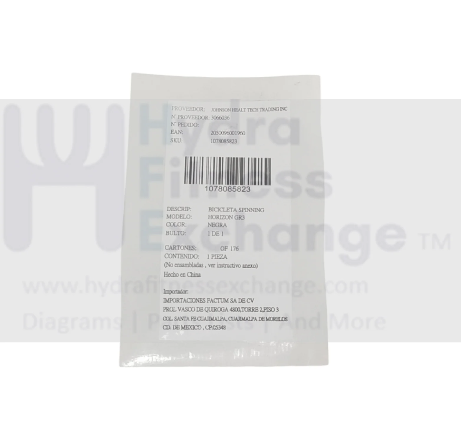 Horizon Fitness FC060 Stationary Bike Shipping Label 2 1000436898