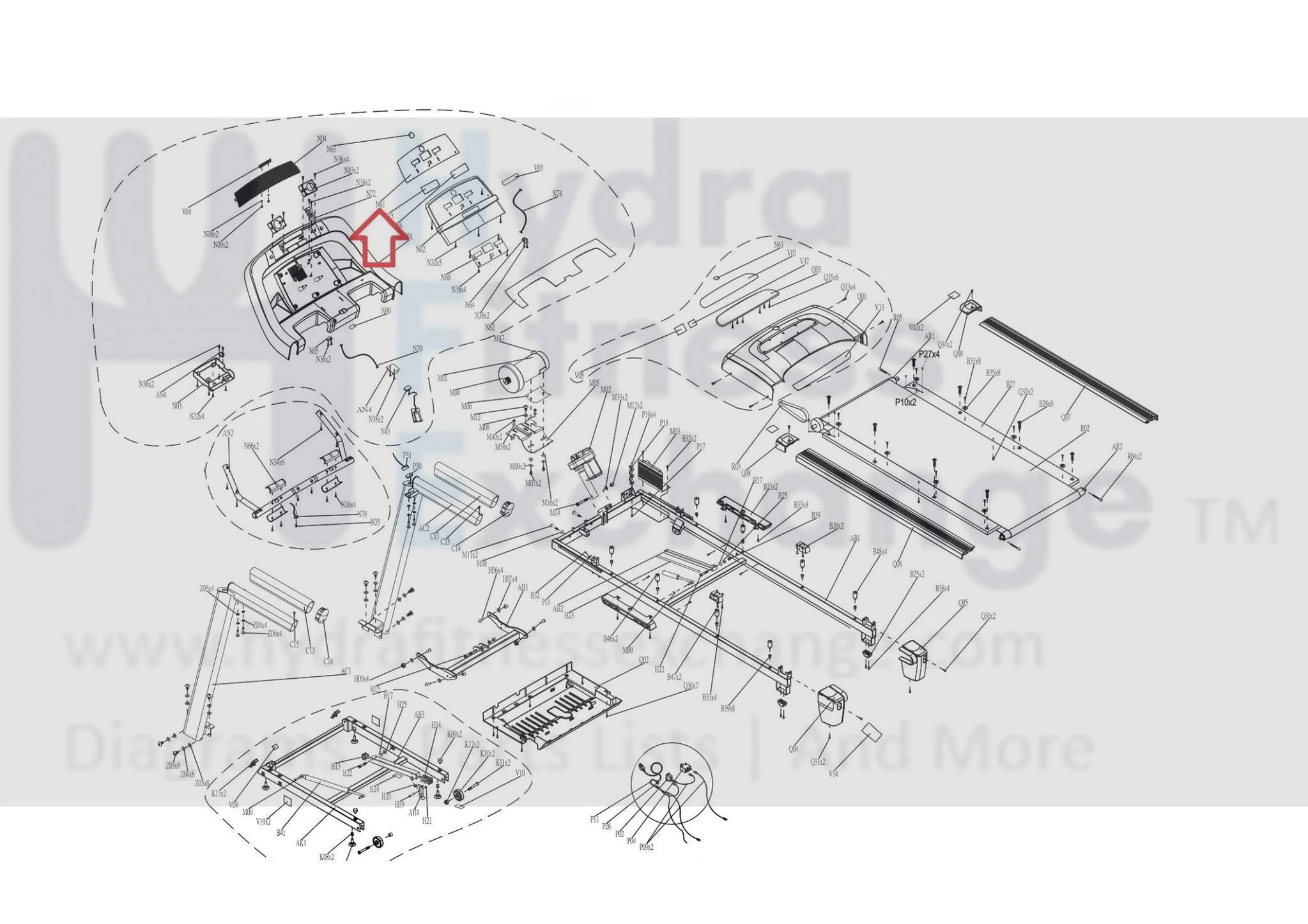 Horizon Fitness GS950T GS950TSM Treadmill Overlay 1000101537 - Image 3