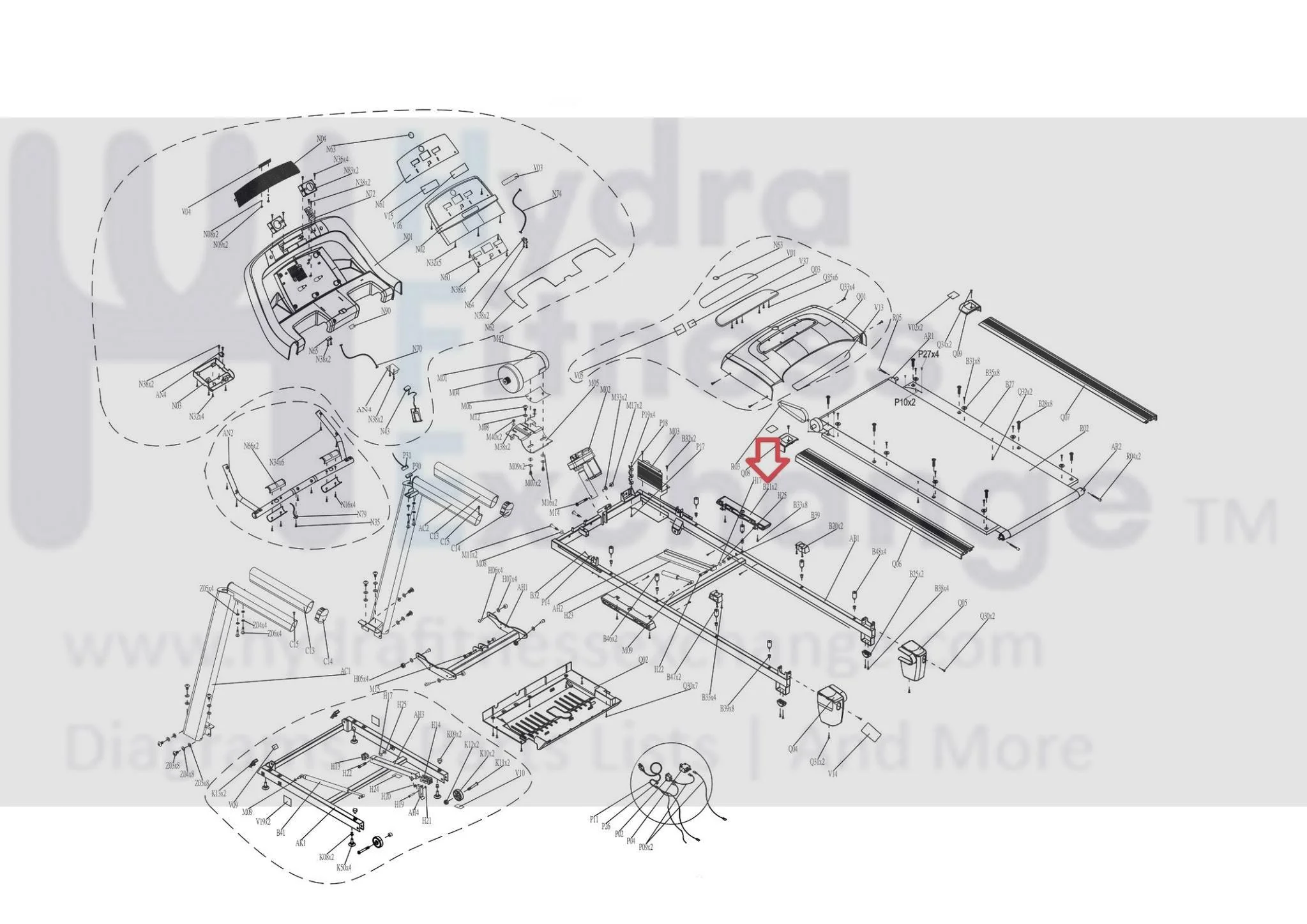 Horizon Fitness GS950T Treadmill Front Large Decorative Elastomer 1000101236 - Image 3
