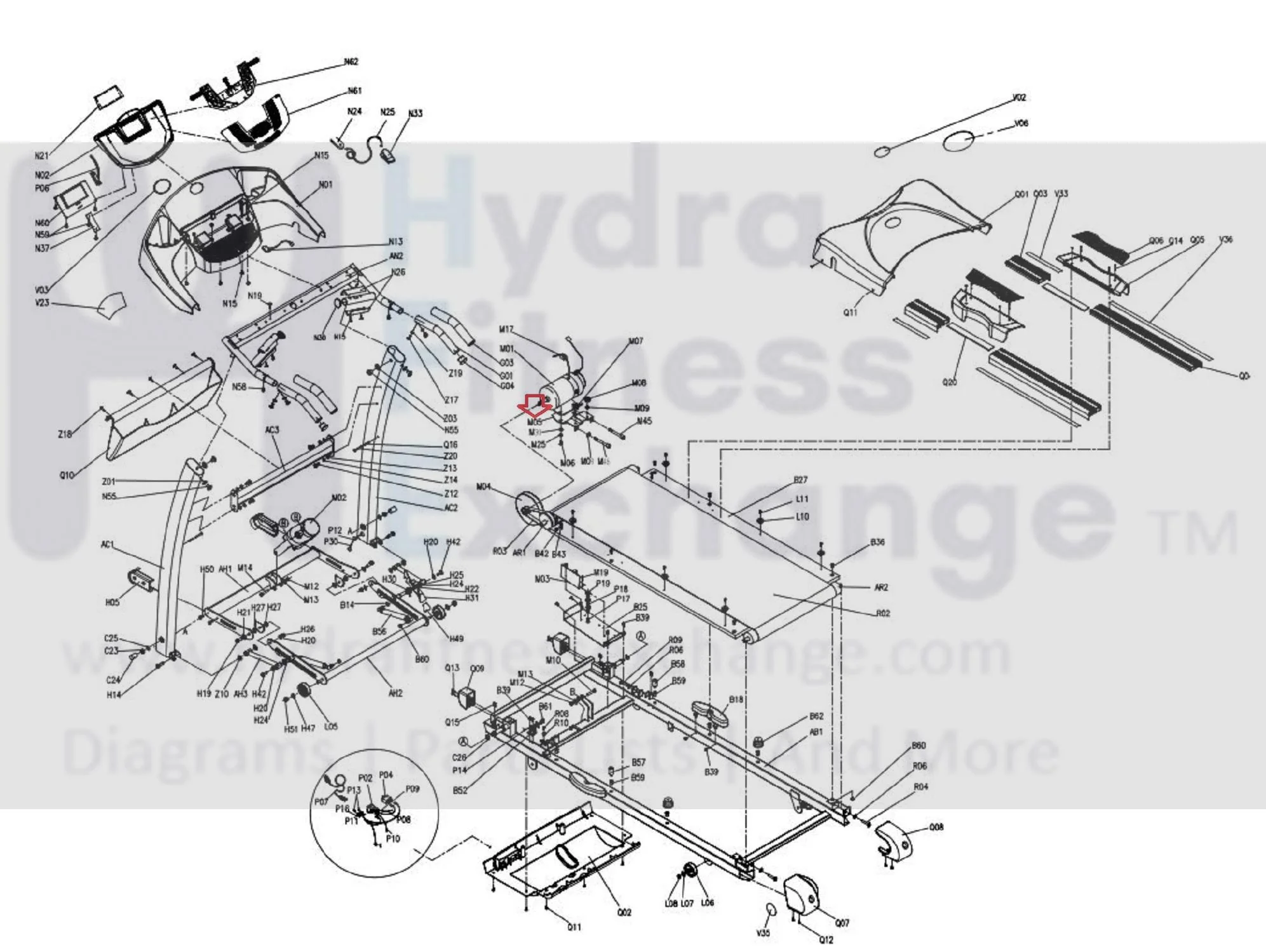 Horizon Fitness HZ Series - WT751 WT951 Treadmill Motor Mount Bracket 032802-AA - Image 2