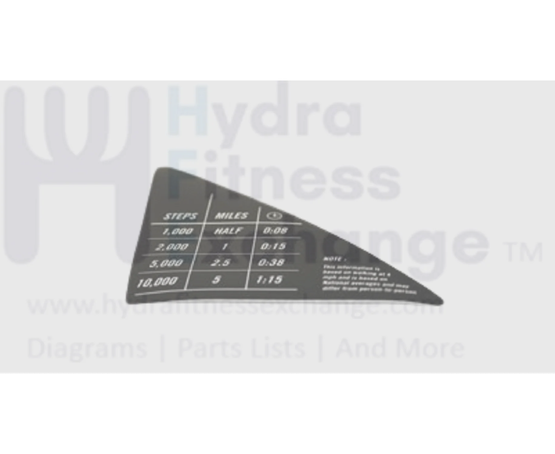 Horizon Fitness HZ Series - WT751 - WT951 Treadmill Programs Decal 065441-AX