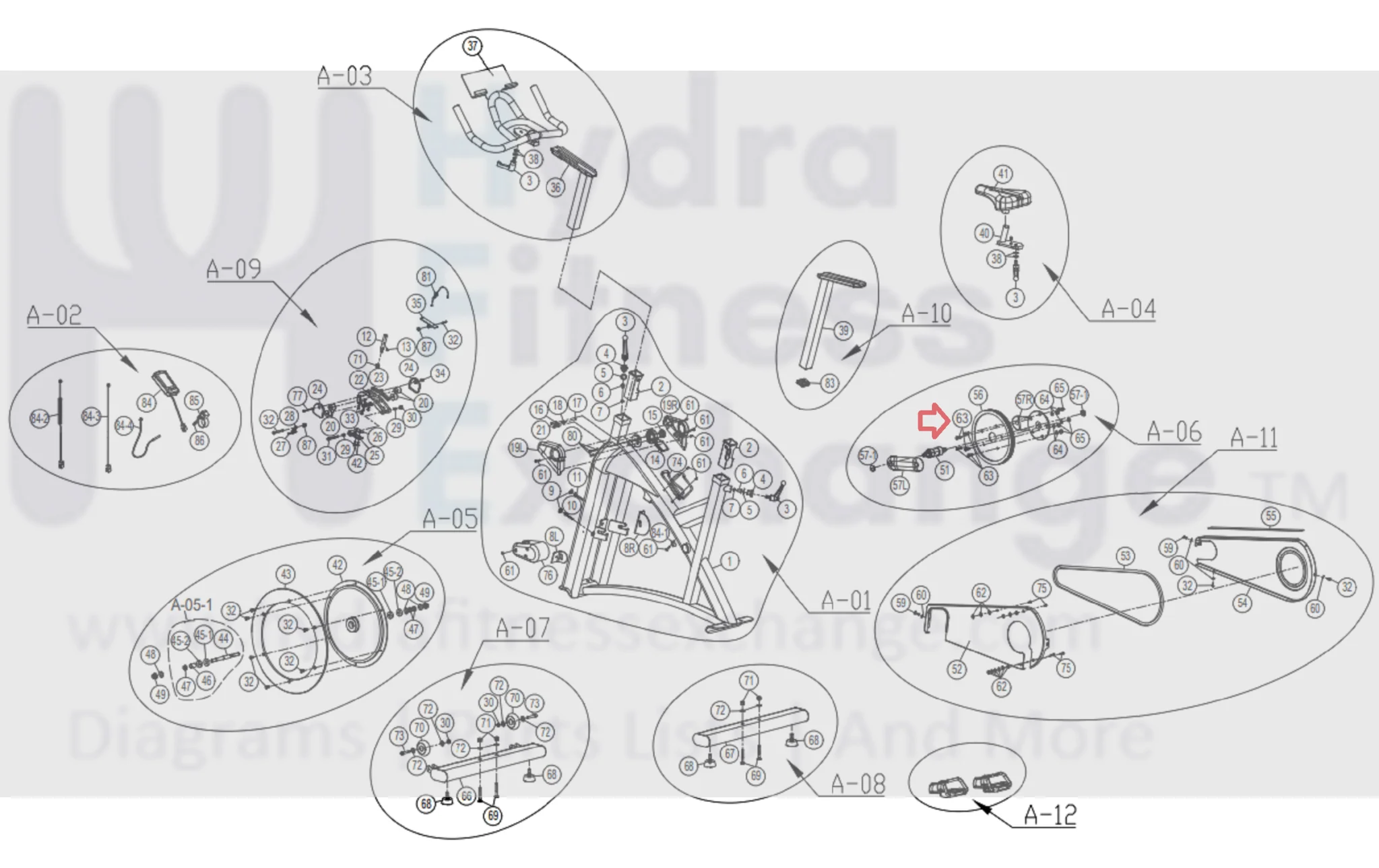 Horizon Fitness IC7.9 - FC062 Stationary Bike Allen Bolt 1000414002 - Image 2