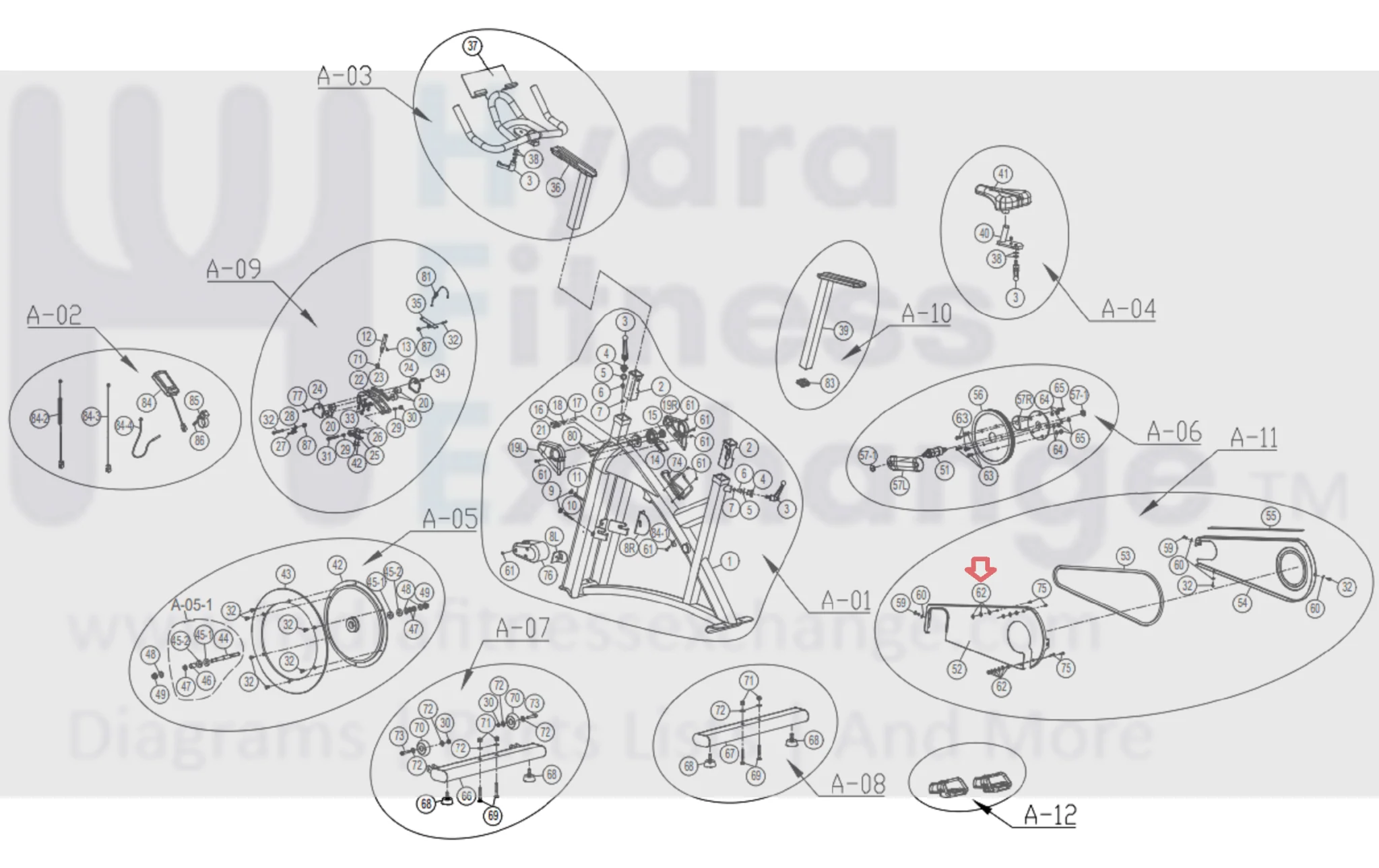 Horizon Fitness IC7.9 - FC062 Stationary Bike Black Flat Washer 1000414041 - Image 2