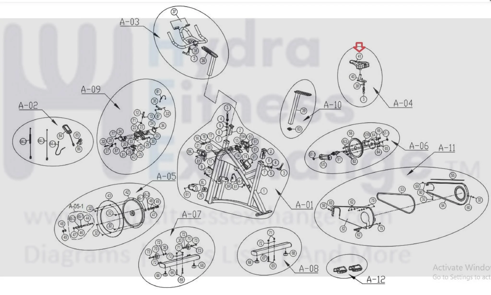 Horizon Fitness IC7.9 - FC062 Stationary Bike Bottom Seat Pad 1000442990 - Image 2
